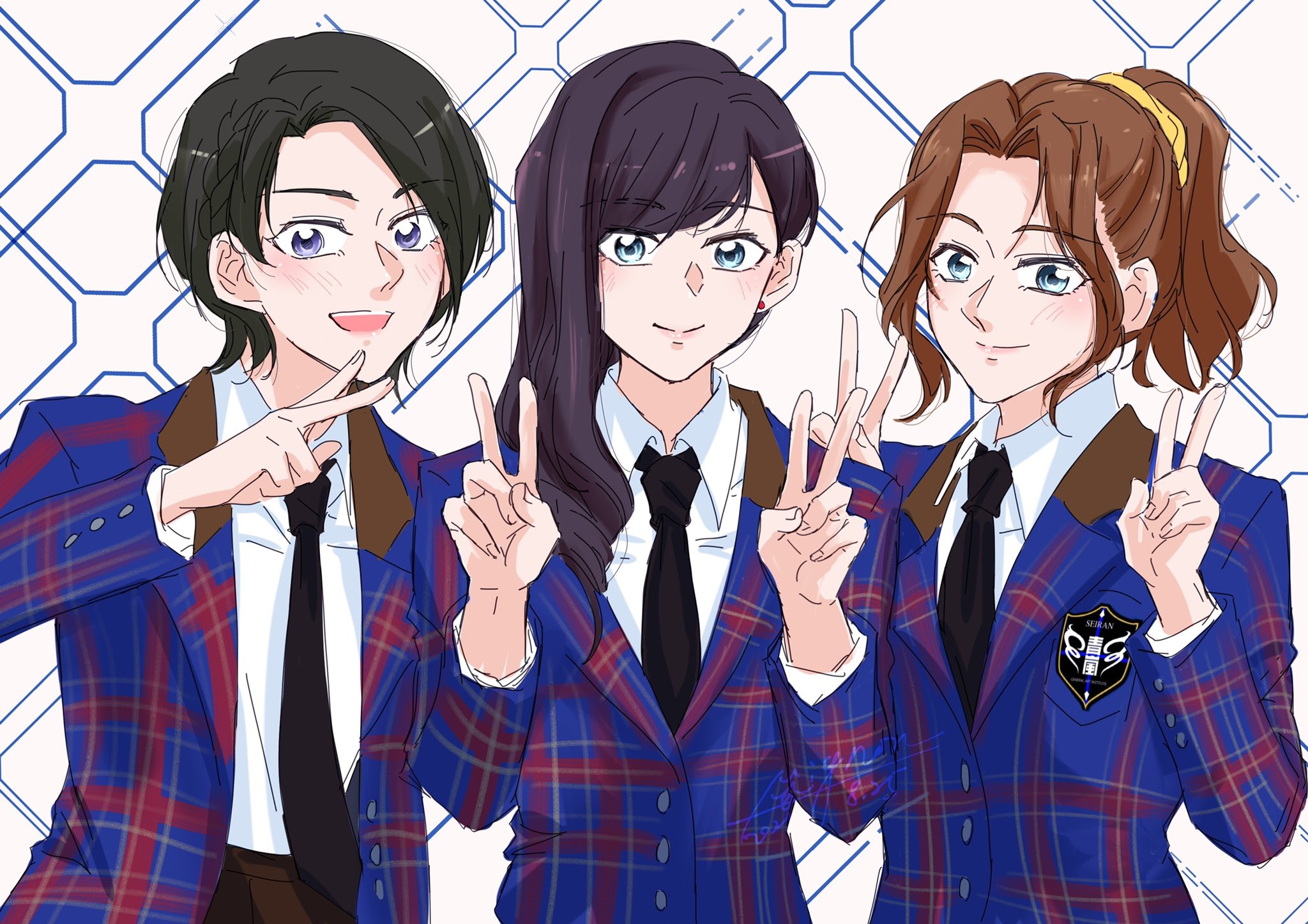 Hisame Honami, Suzu Minase, Koharu Yanagi from Shoujo☆Kageki Revue Starlight HD Wallpaper