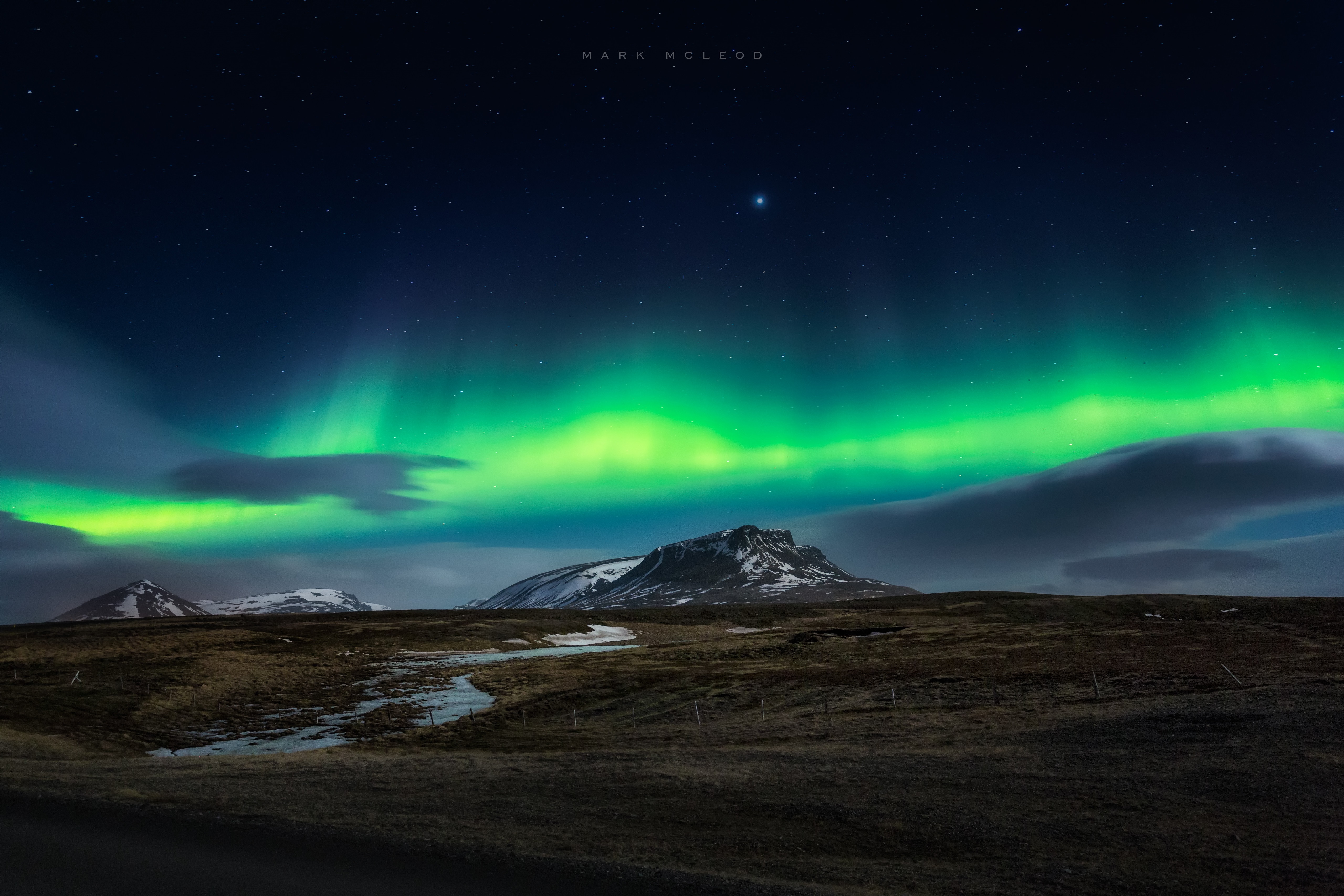 Aurora Borealis over Icelandic landscape by Mark McLeod HD Wallpaper