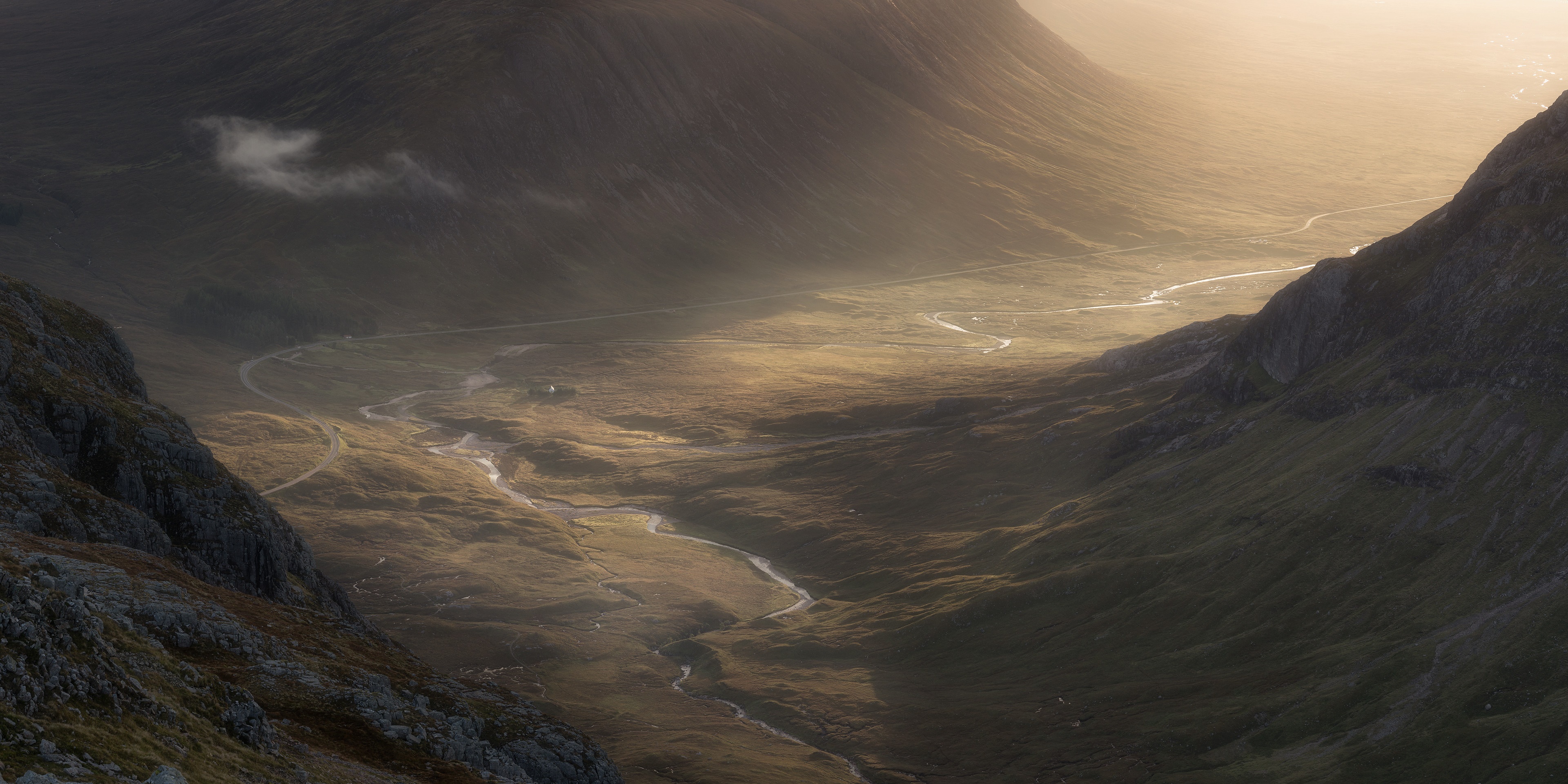 River Coupall and Lagangarbh Cottage, Glen Coe, Scotland HD Wallpaper