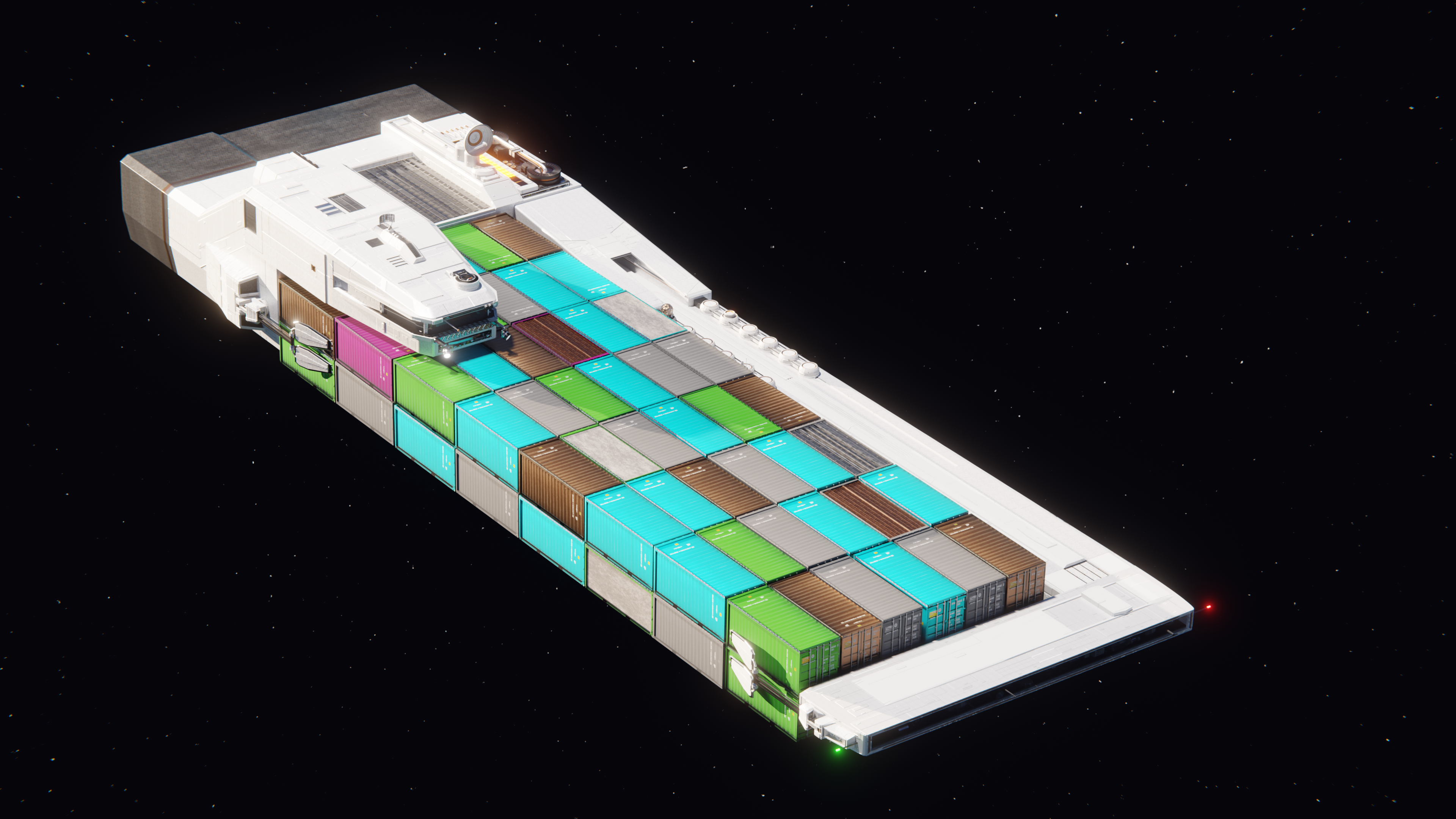 Space container ship with cargo HD Wallpaper