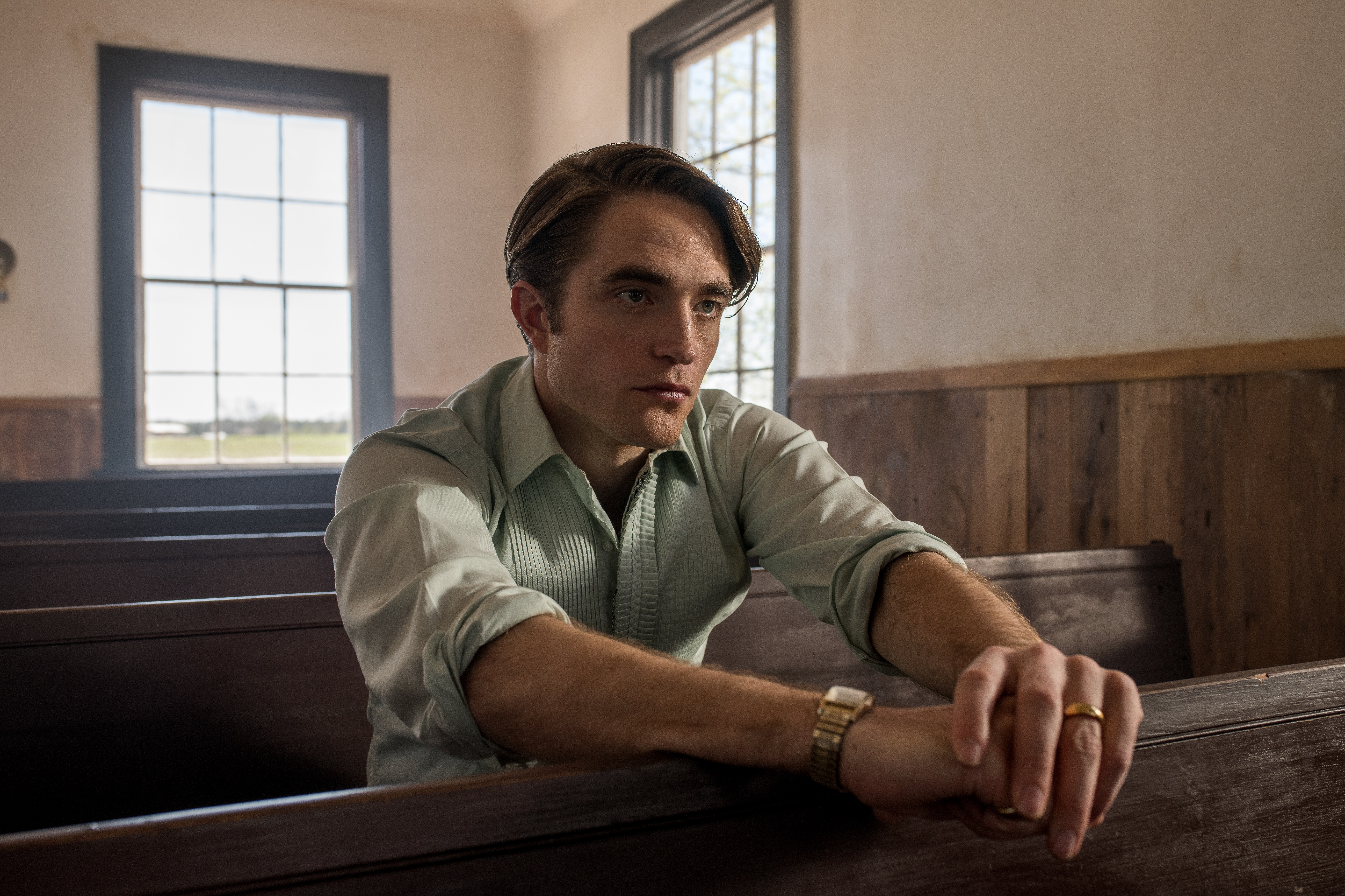 Robert Pattinson in a church HD Wallpaper