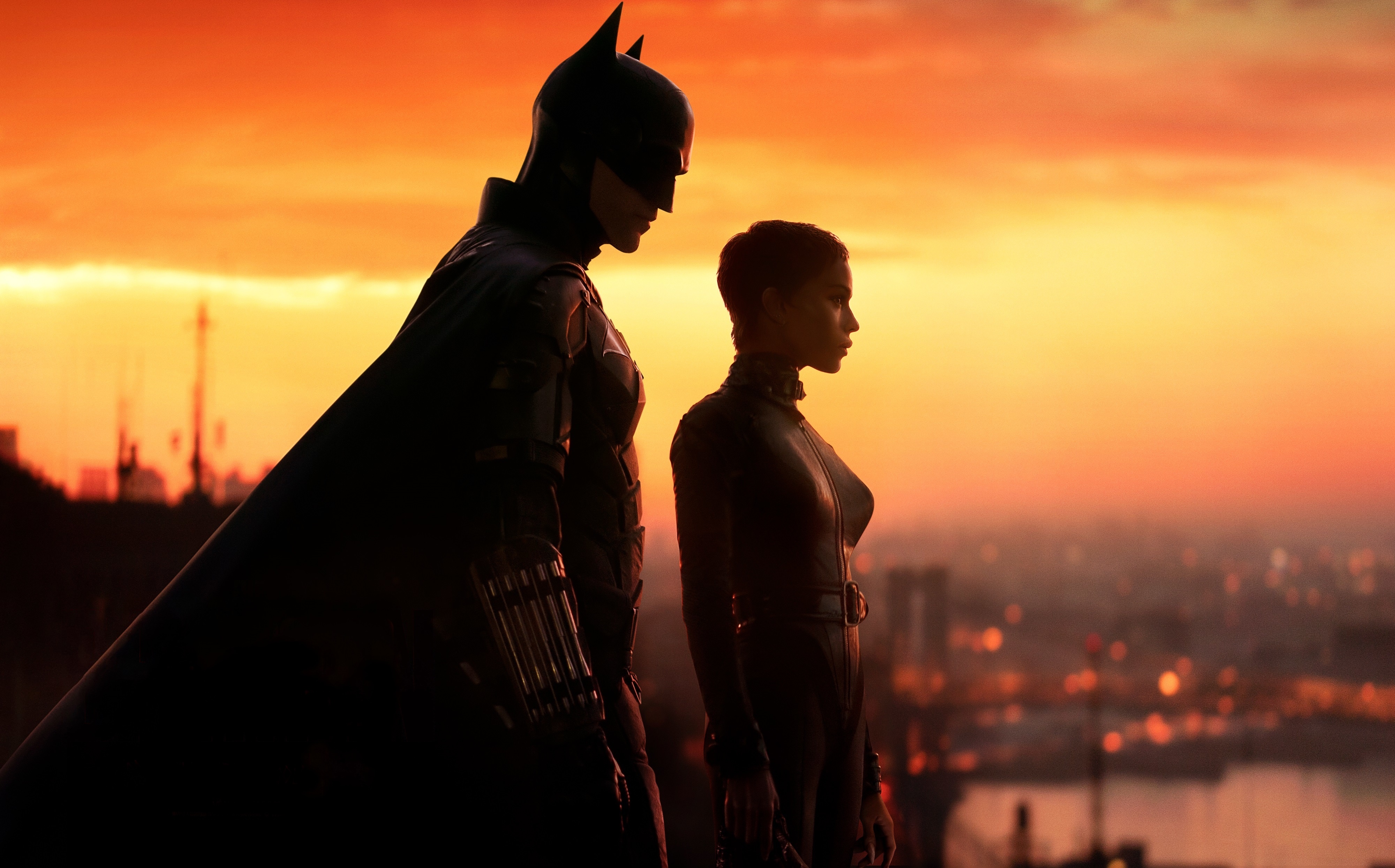 The Batman 4K: Batman and Catwoman at Sunset HD Wallpaper