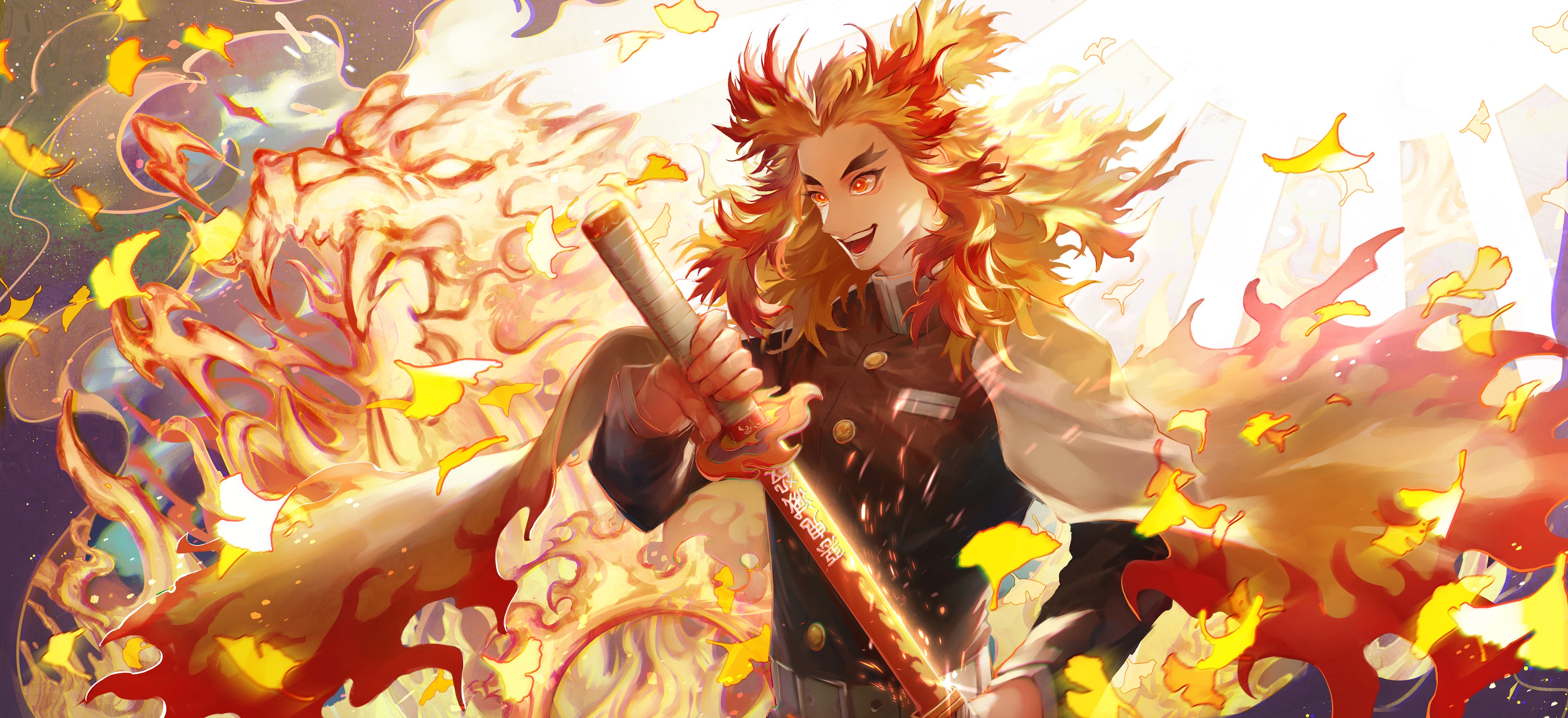 Kyojuro Rengoku from Demon Slayer: Kimetsu No Yaiba HD Wallpaper