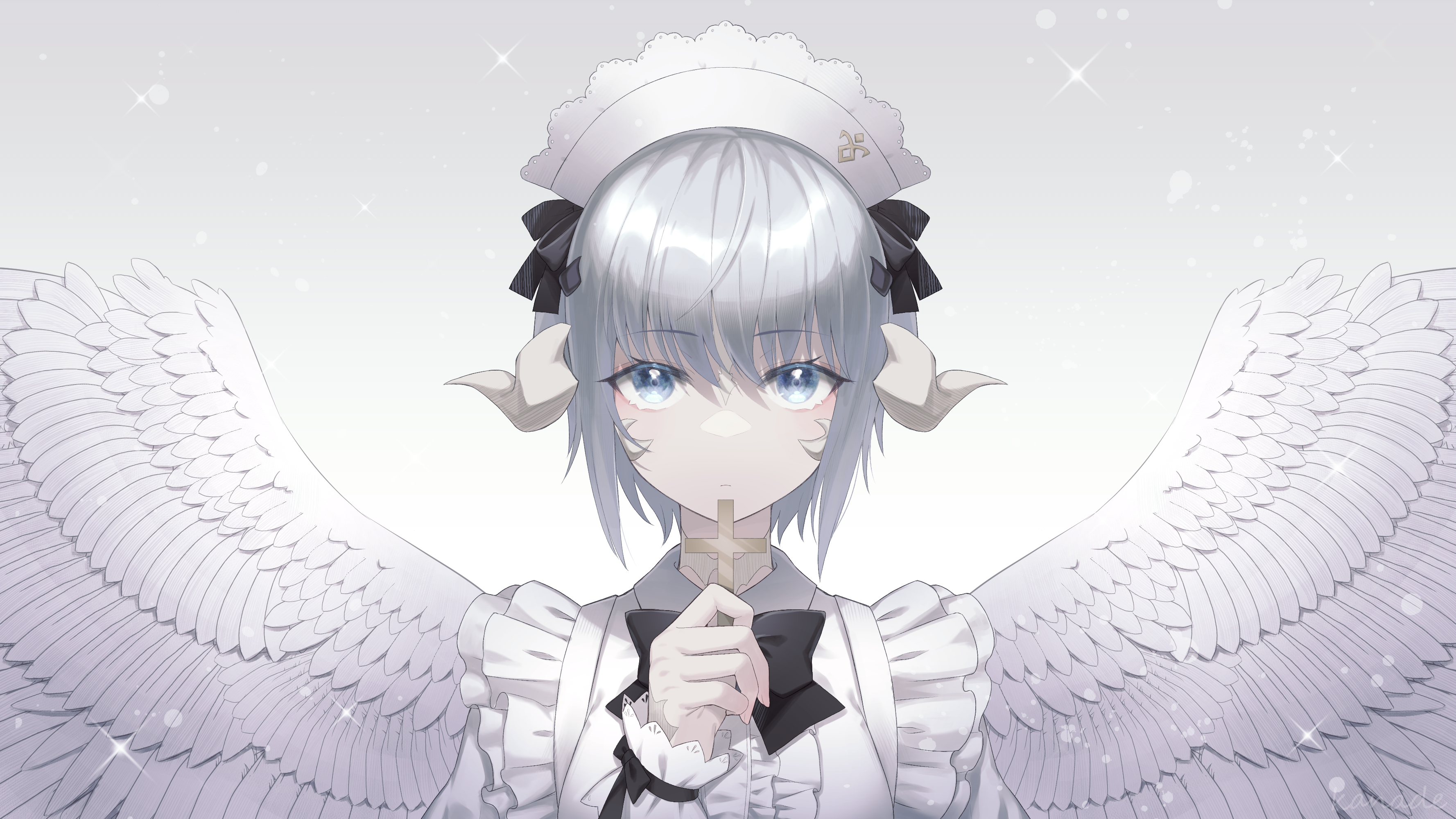 Au Ra from Final Fantasy XIV with Wings and Cross HD Wallpaper