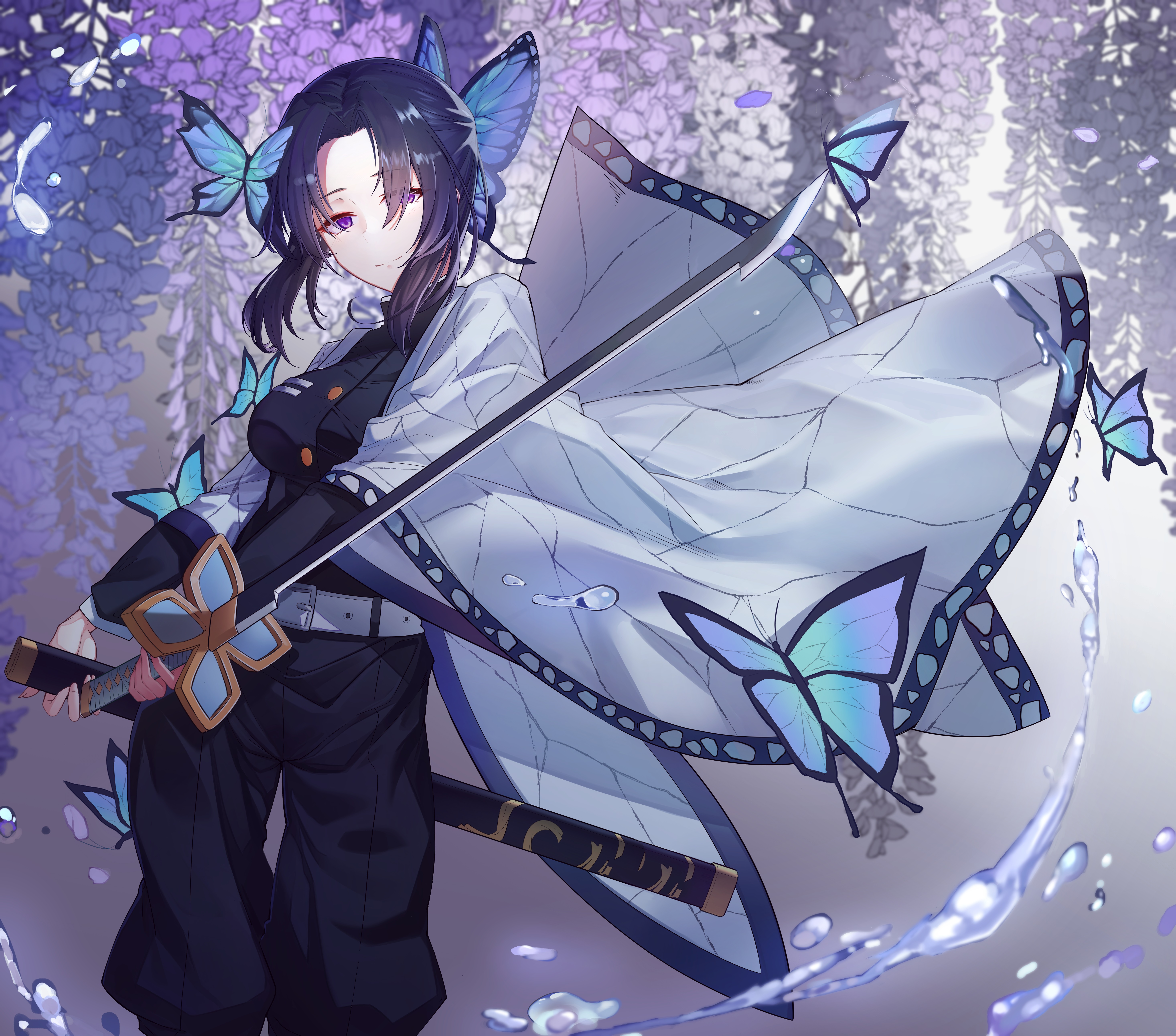 Shinobu Kochou from Demon Slayer Art HD Wallpaper