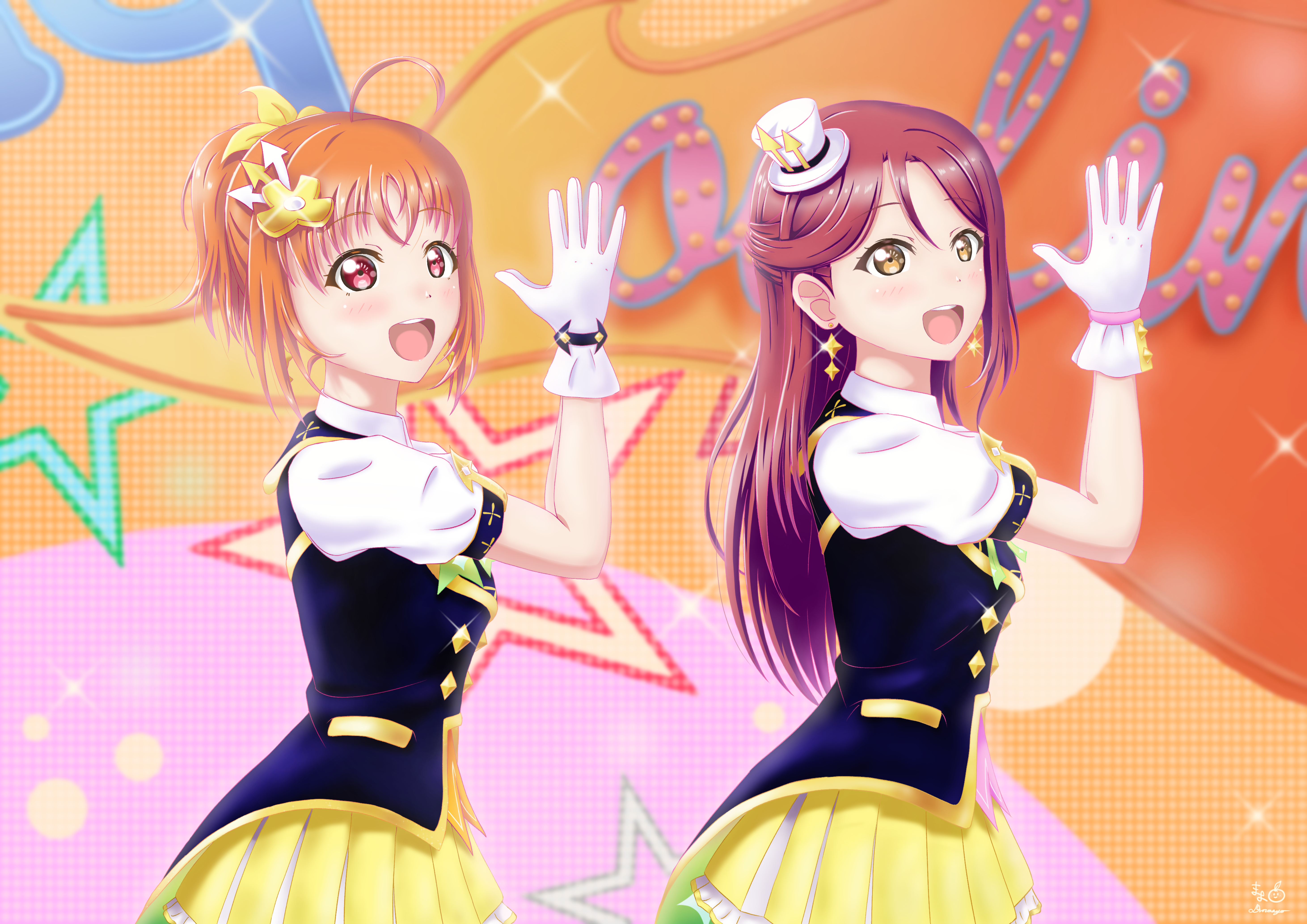 Chika Takami and Riko Sakurauchi from Love Live! Sunshine!! 4K HD Wallpaper