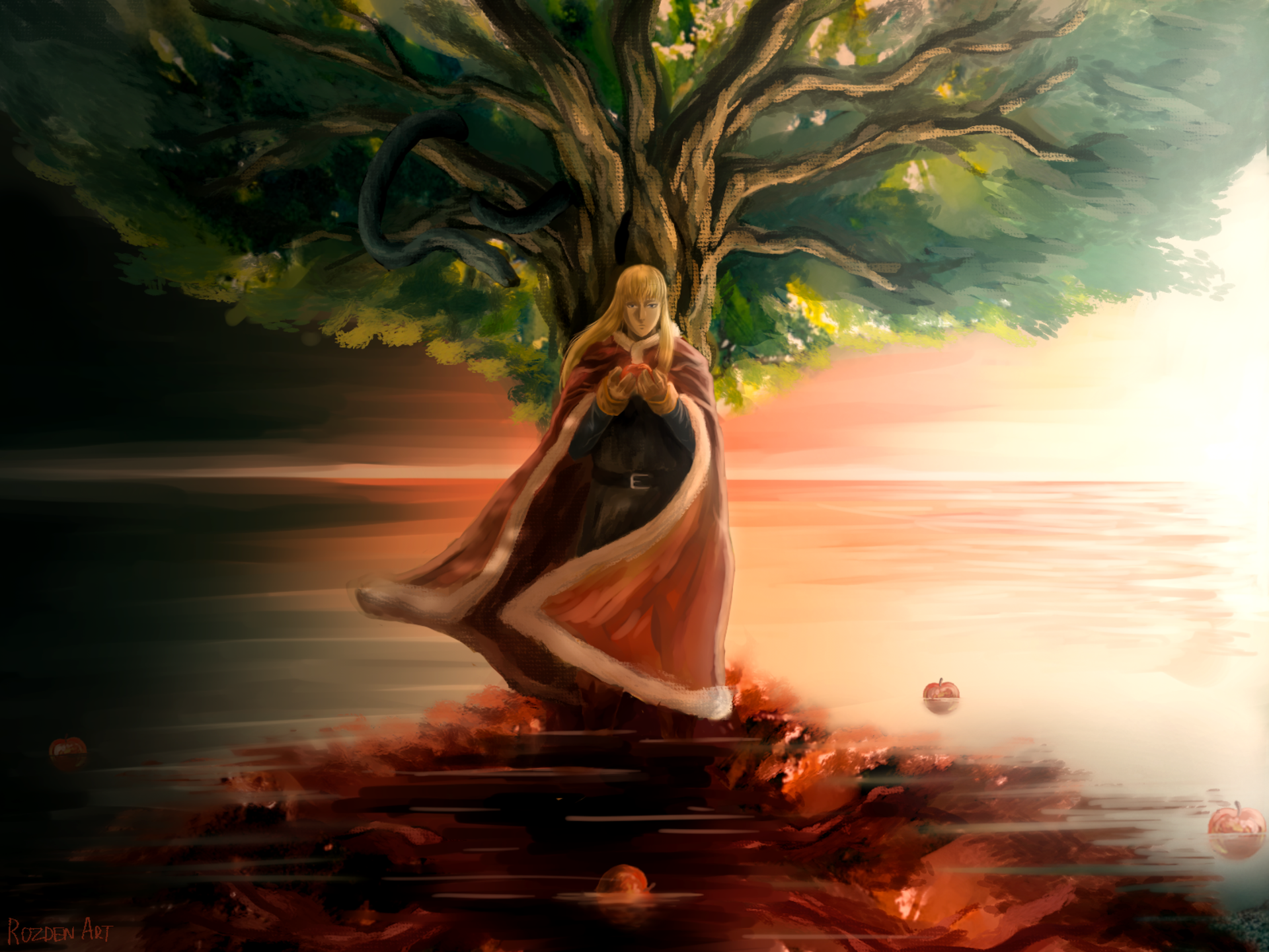 Canute from Vinland Saga holding an apple HD Wallpaper
