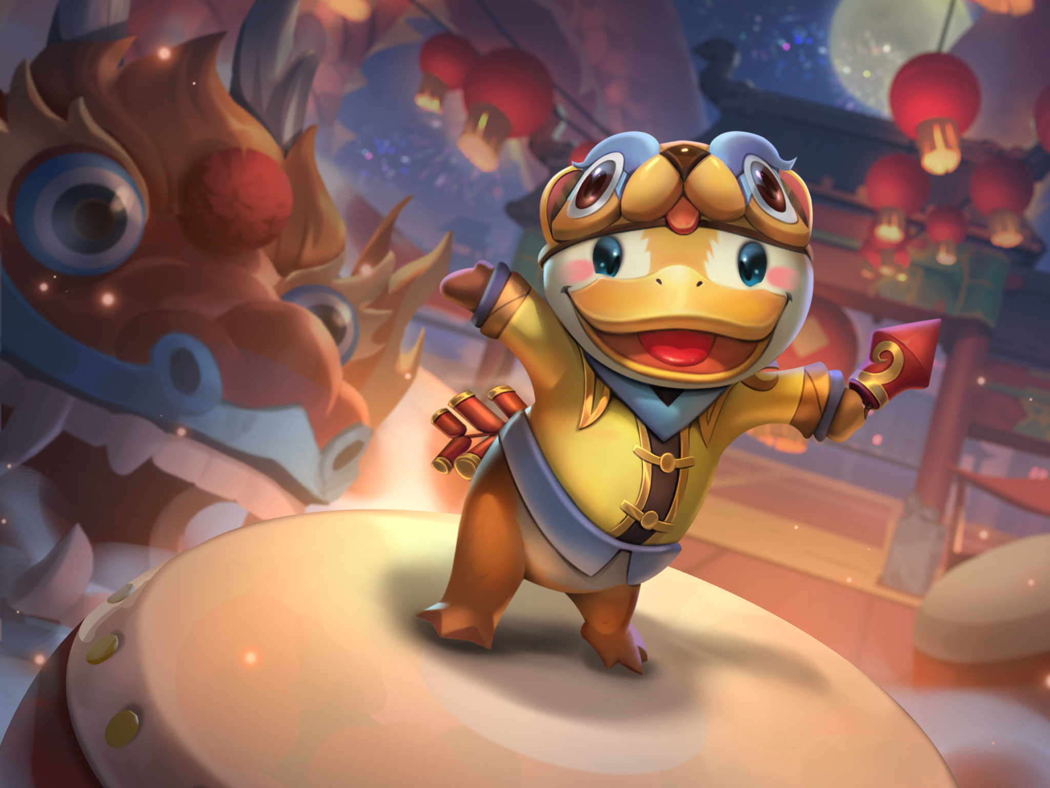 Duckbill from League of Legends with firecrackers HD Wallpaper