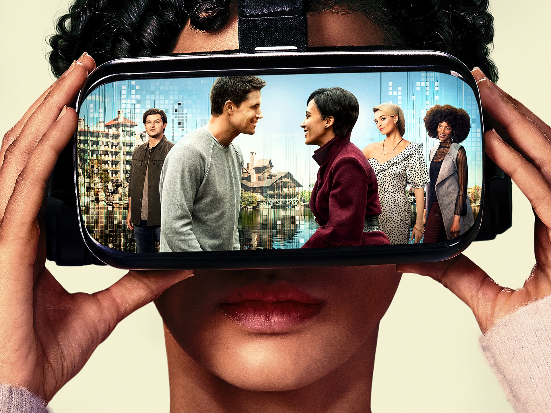 Robbie Amell and Andy Allo in Upload HD Wallpaper