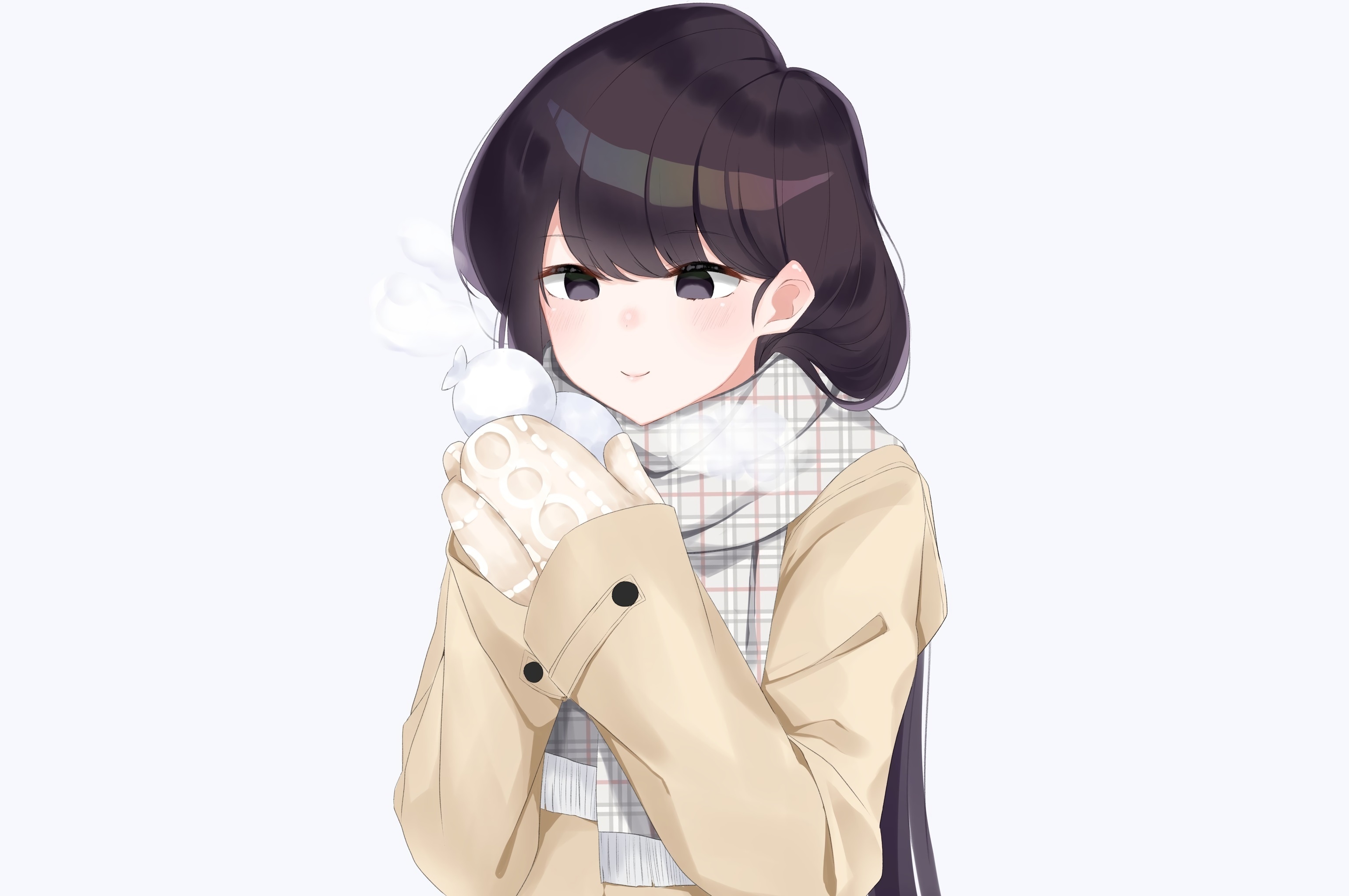 Shoko Komi from Komi Can't Communicate in winter attire HD Wallpaper