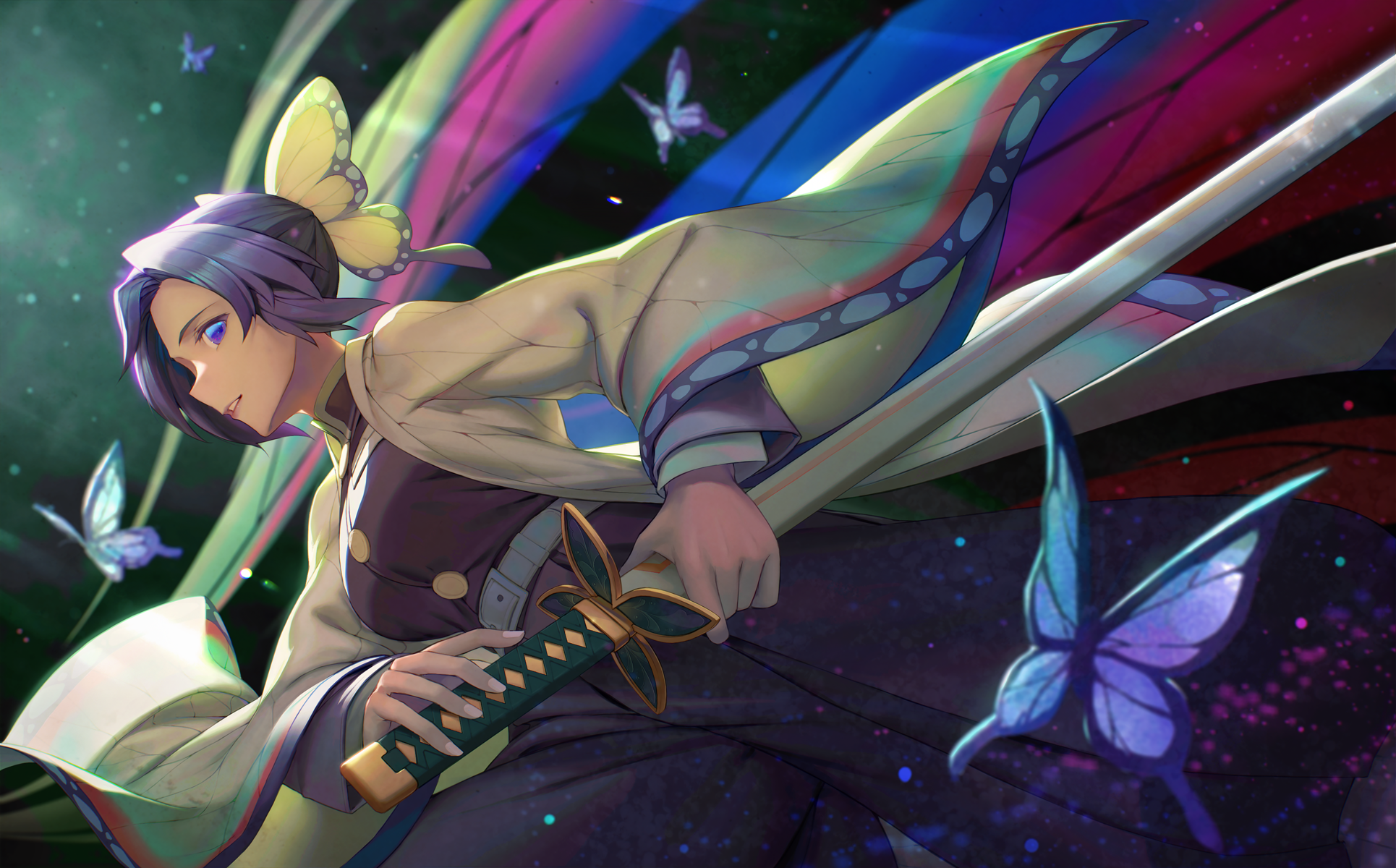 Shinobu Kochou from Demon Slayer: Kimetsu No Yaiba HD Wallpaper