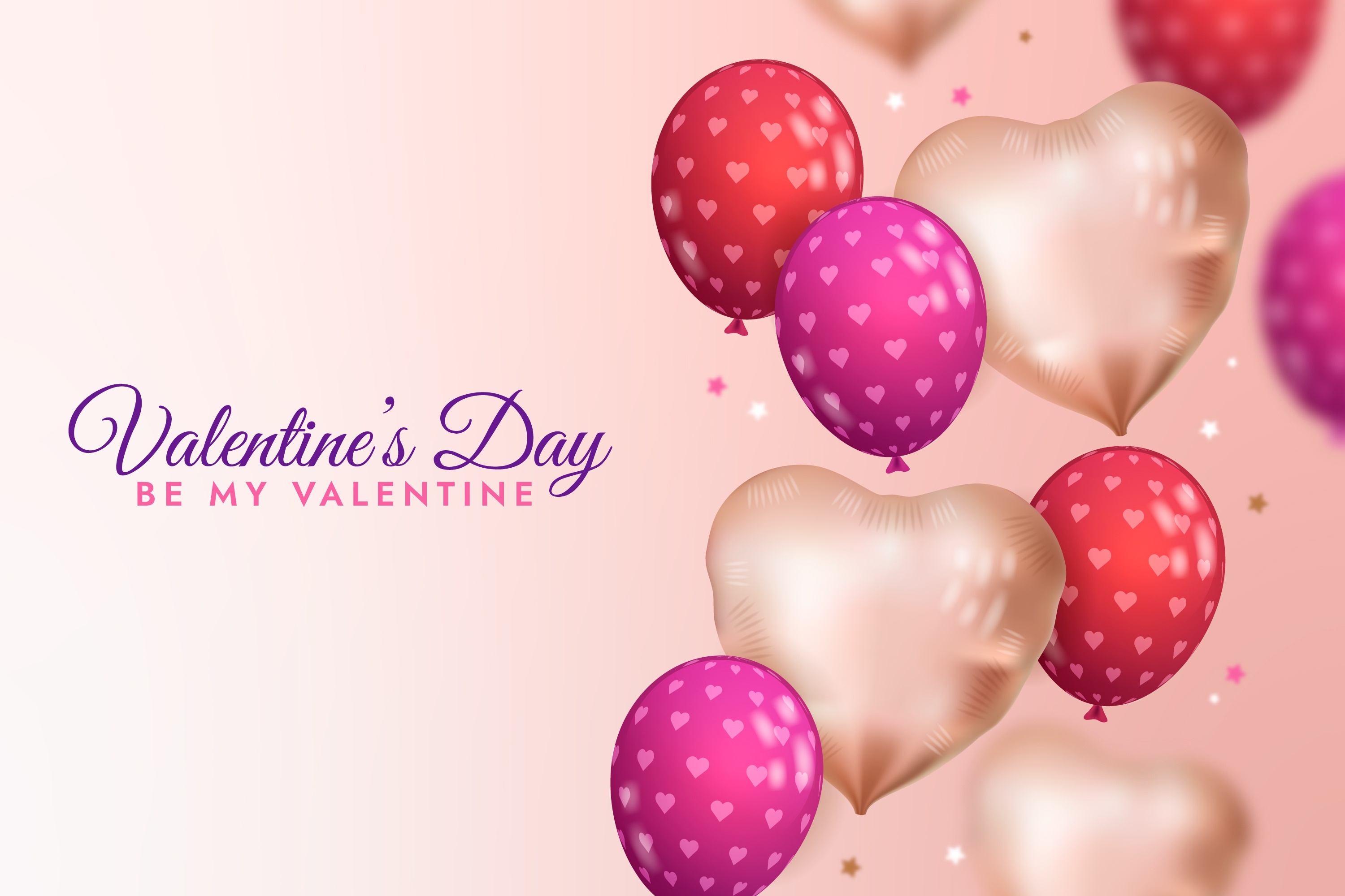 Valentine's Day Balloons HD Wallpaper