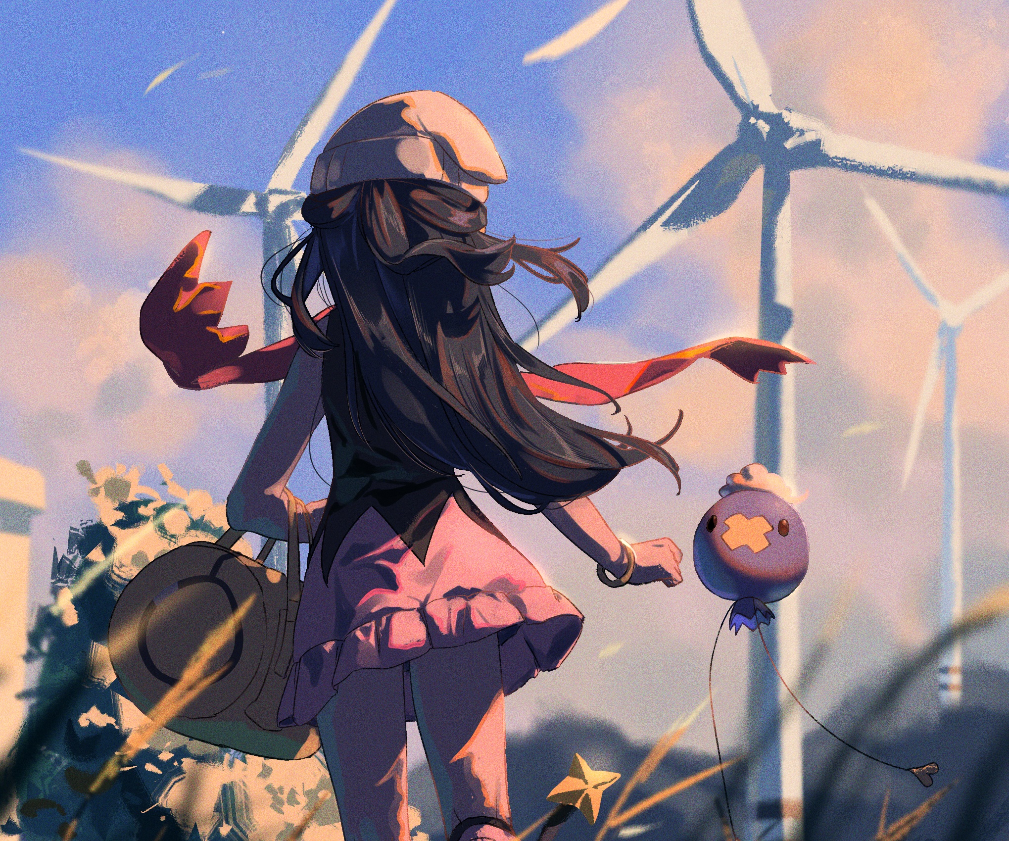 Dawn and Drifloon from Pokémon Diamond and Pearl HD Wallpaper