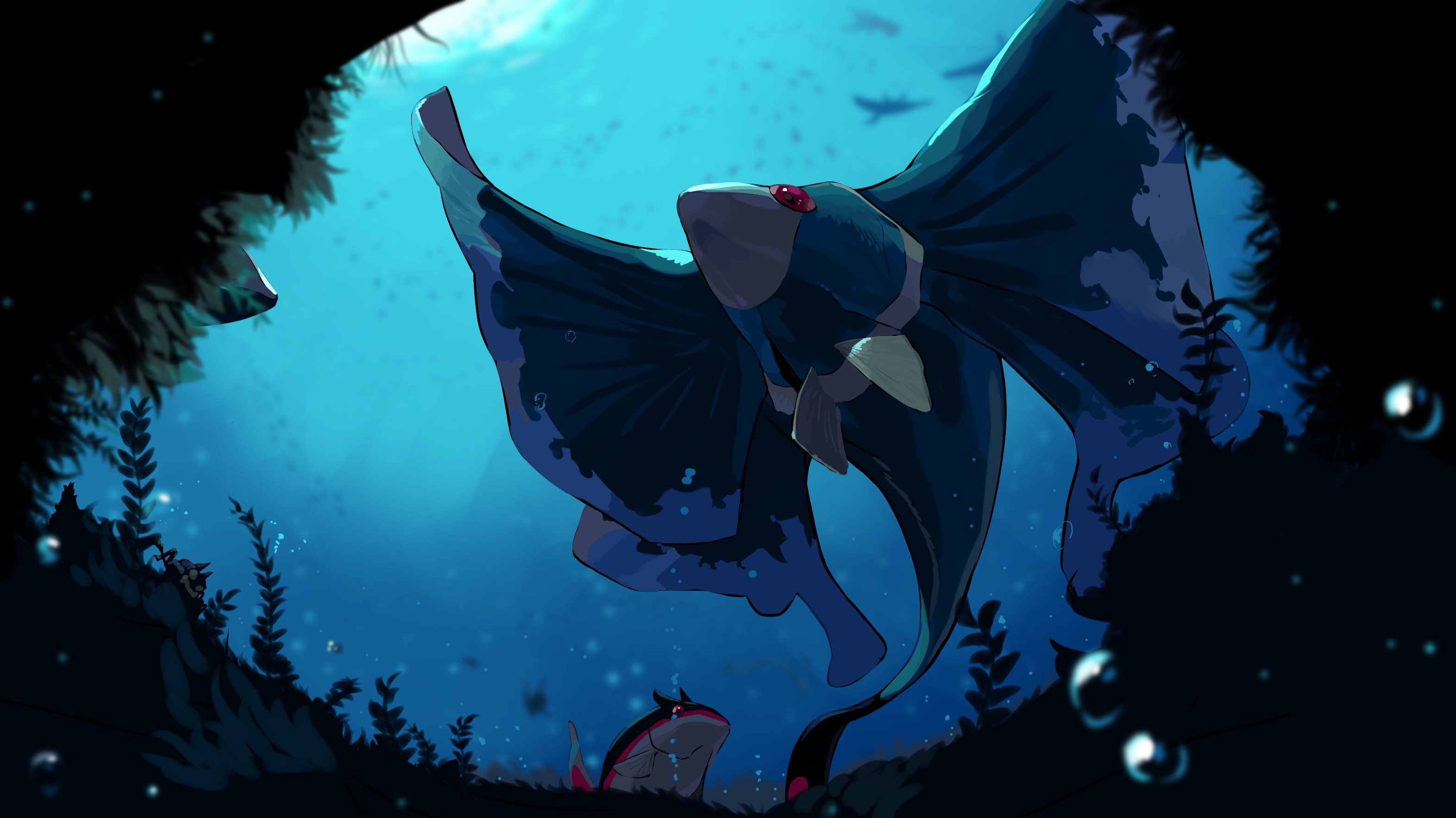 Lumineon from Pokémon underwater HD Wallpaper