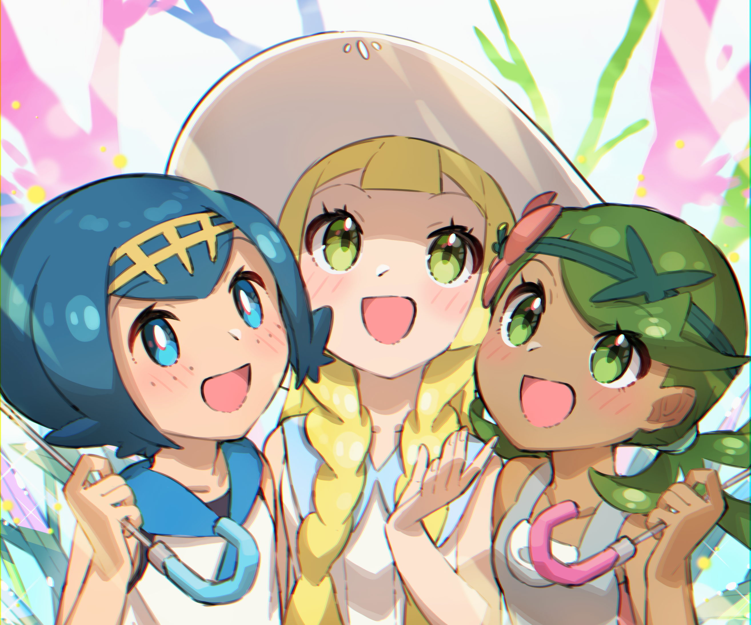 Lana, Mallow, and Lillie from Pokémon Sun and Moon HD Wallpaper