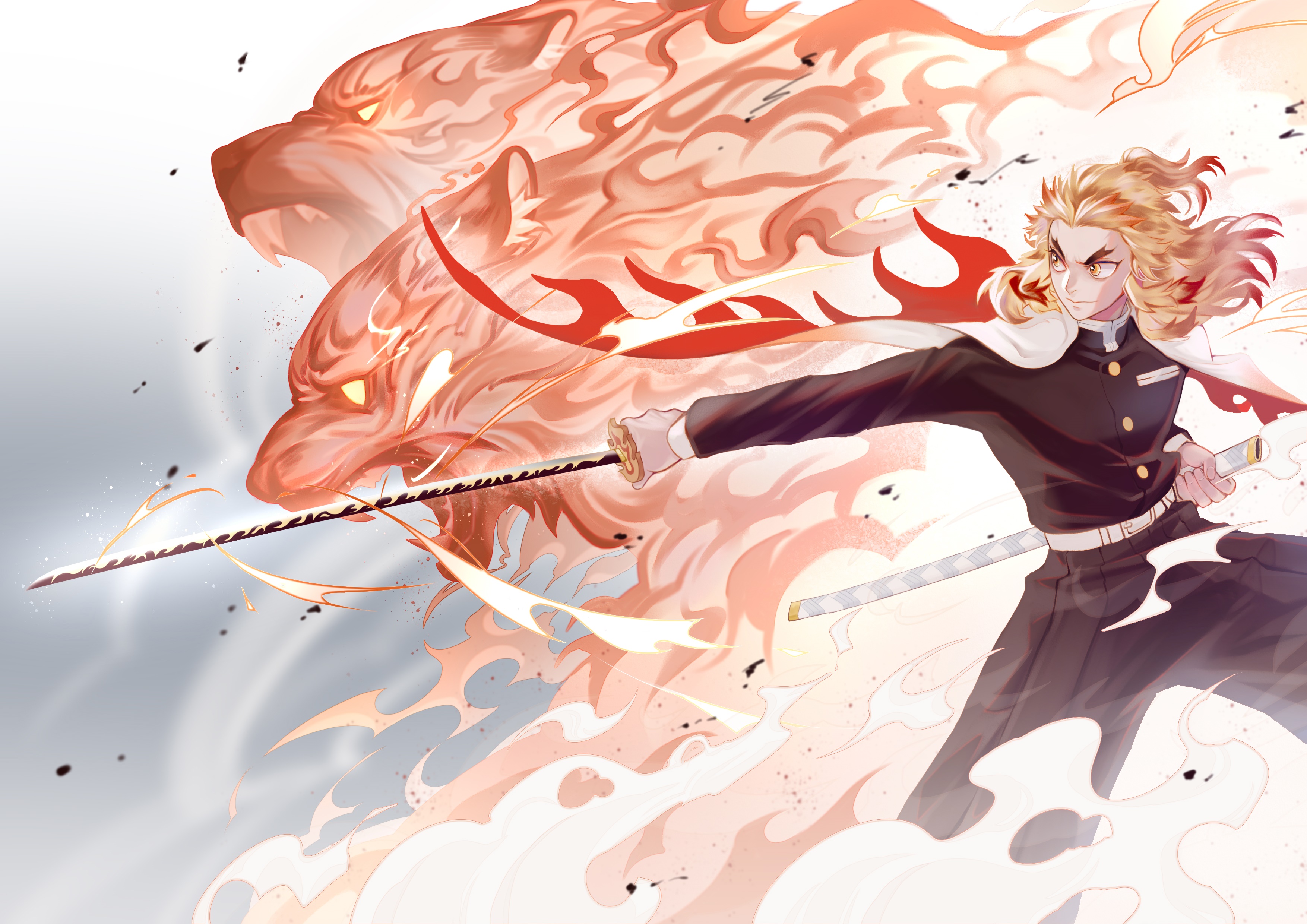 Kyojuro Rengoku from Demon Slayer: Kimetsu No Yaiba HD Wallpaper