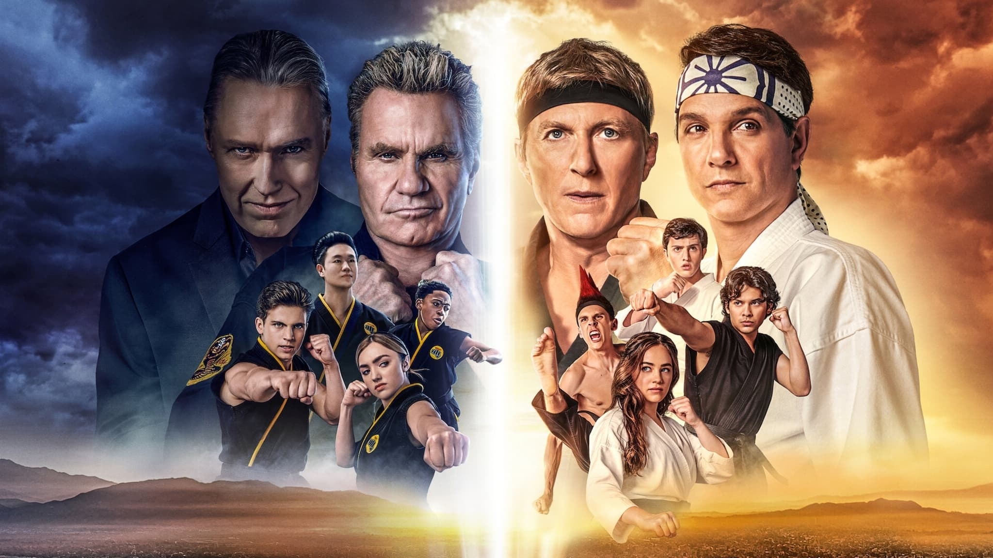 Cobra Kai: Johnny Lawrence and Daniel LaRusso with students HD Wallpaper