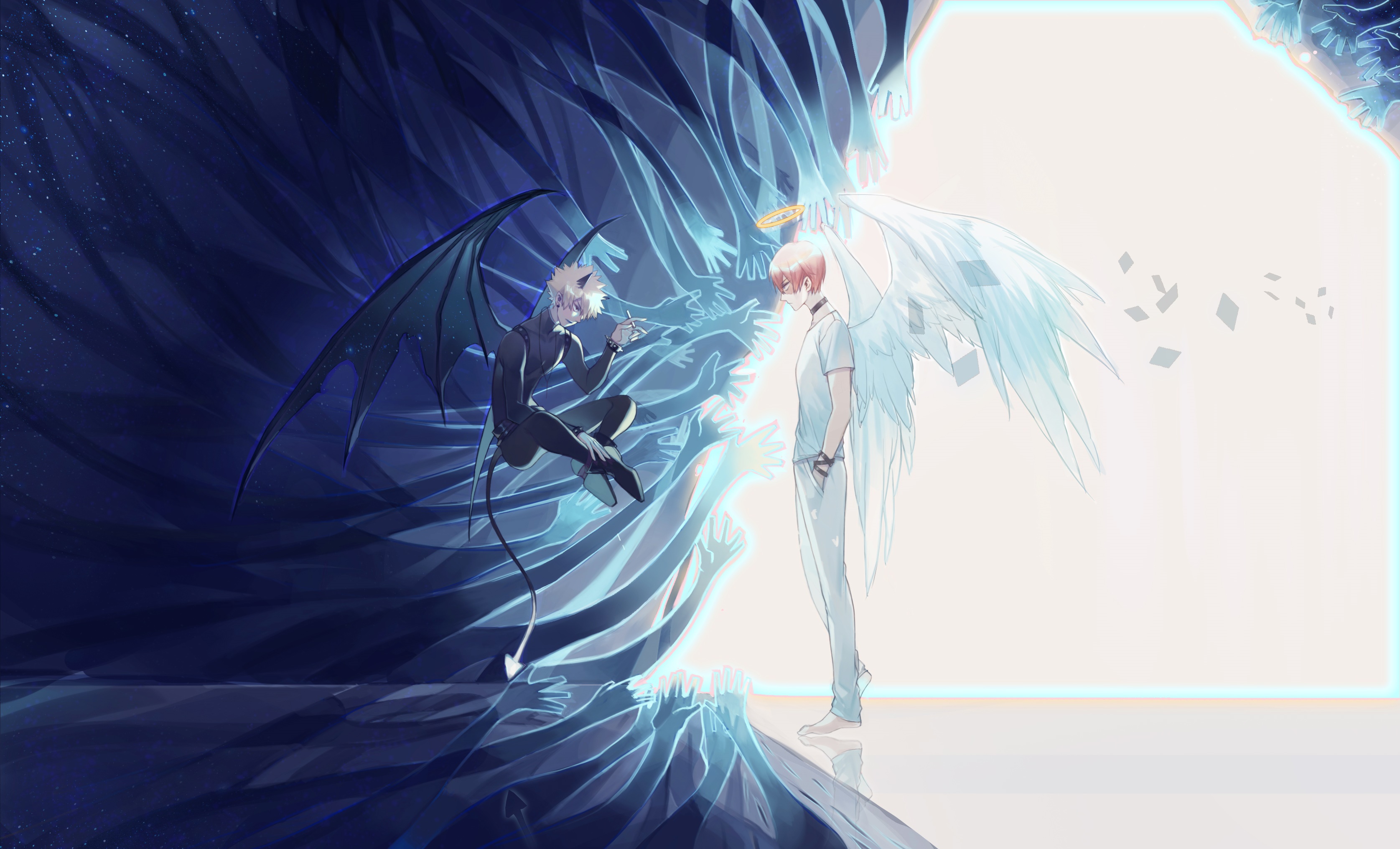 Katsuki Bakugou and Shoto Todoroki from My Hero Academia HD Wallpaper
