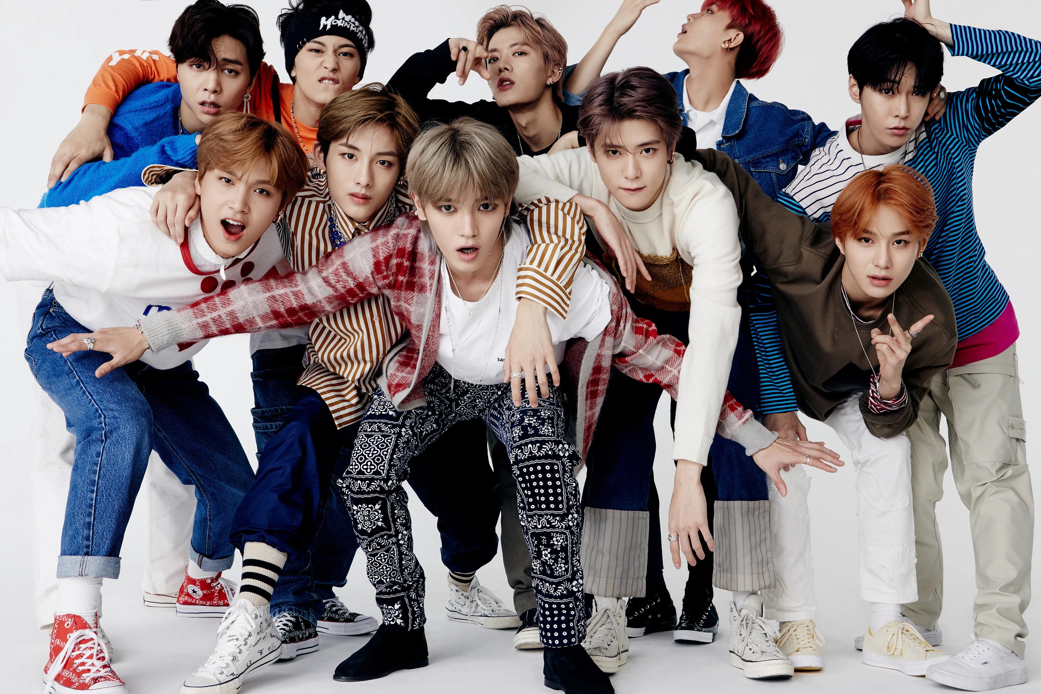 NCT members posing for a group photo HD Wallpaper