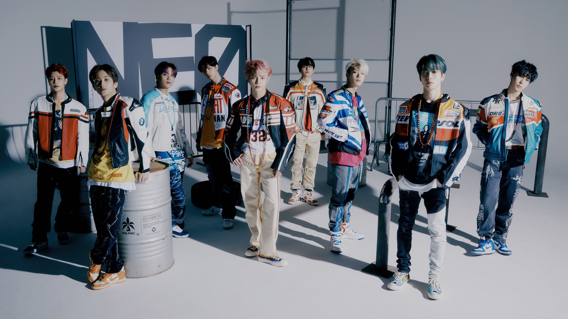 NCT members in racing jackets HD Wallpaper
