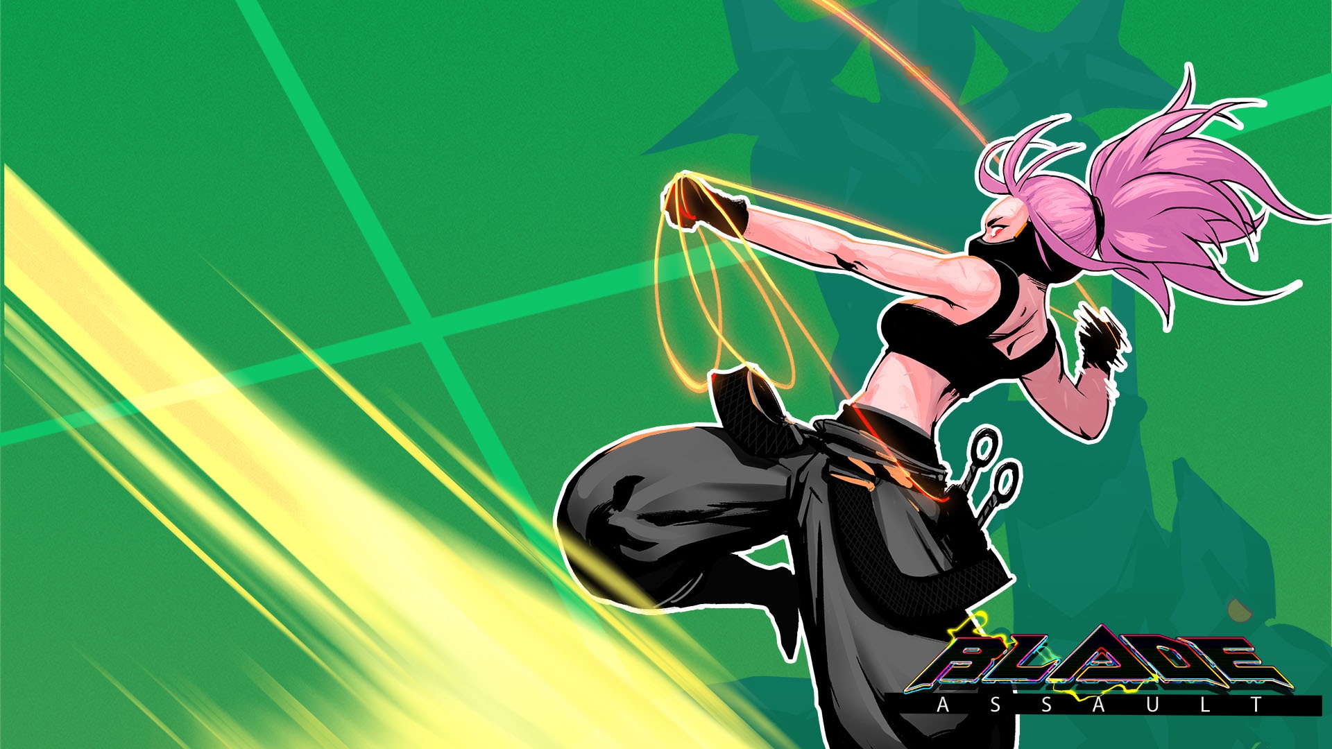 Blade Assault game logo with character HD Wallpaper