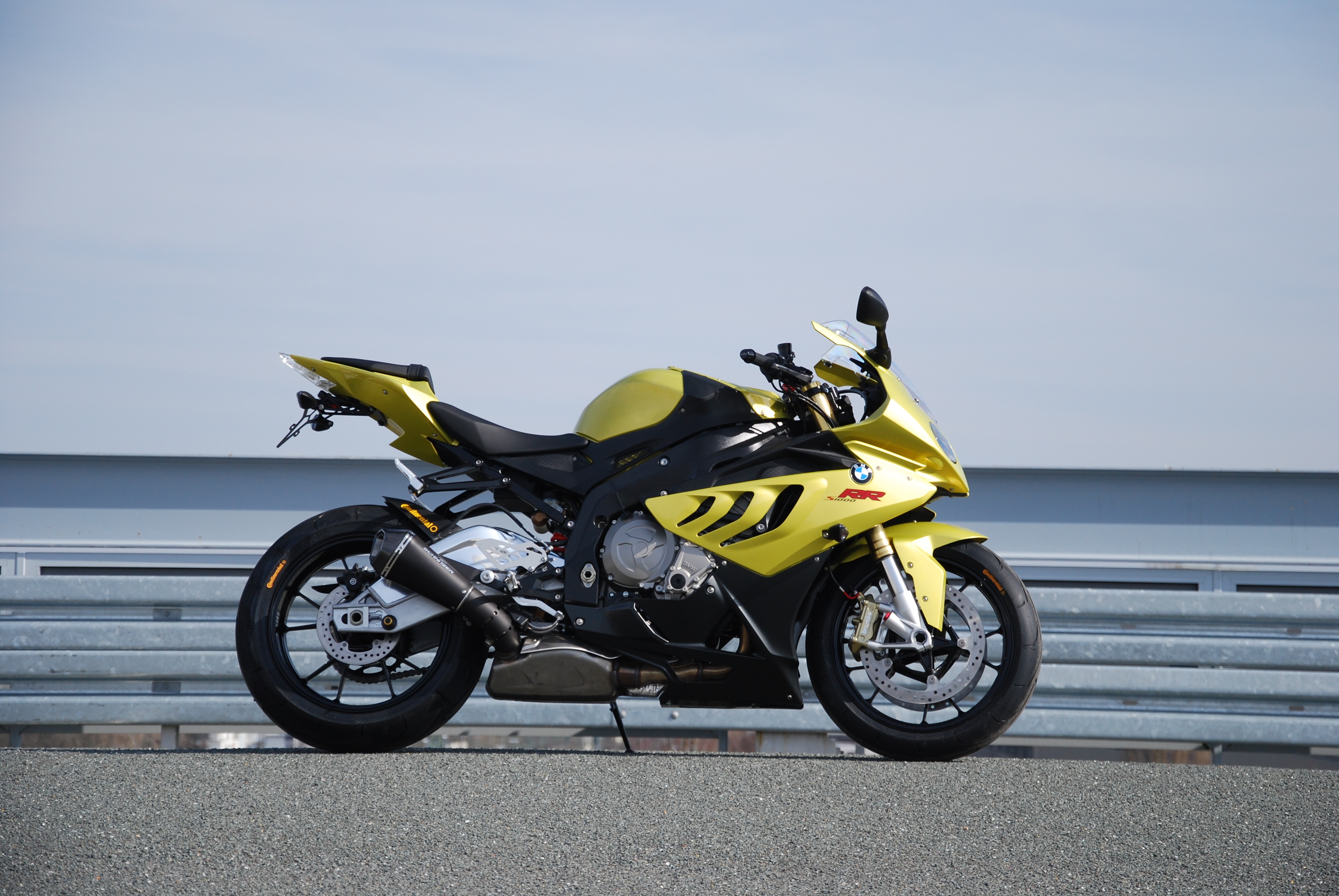 Yellow BMW S1000RR motorcycle HD Wallpaper