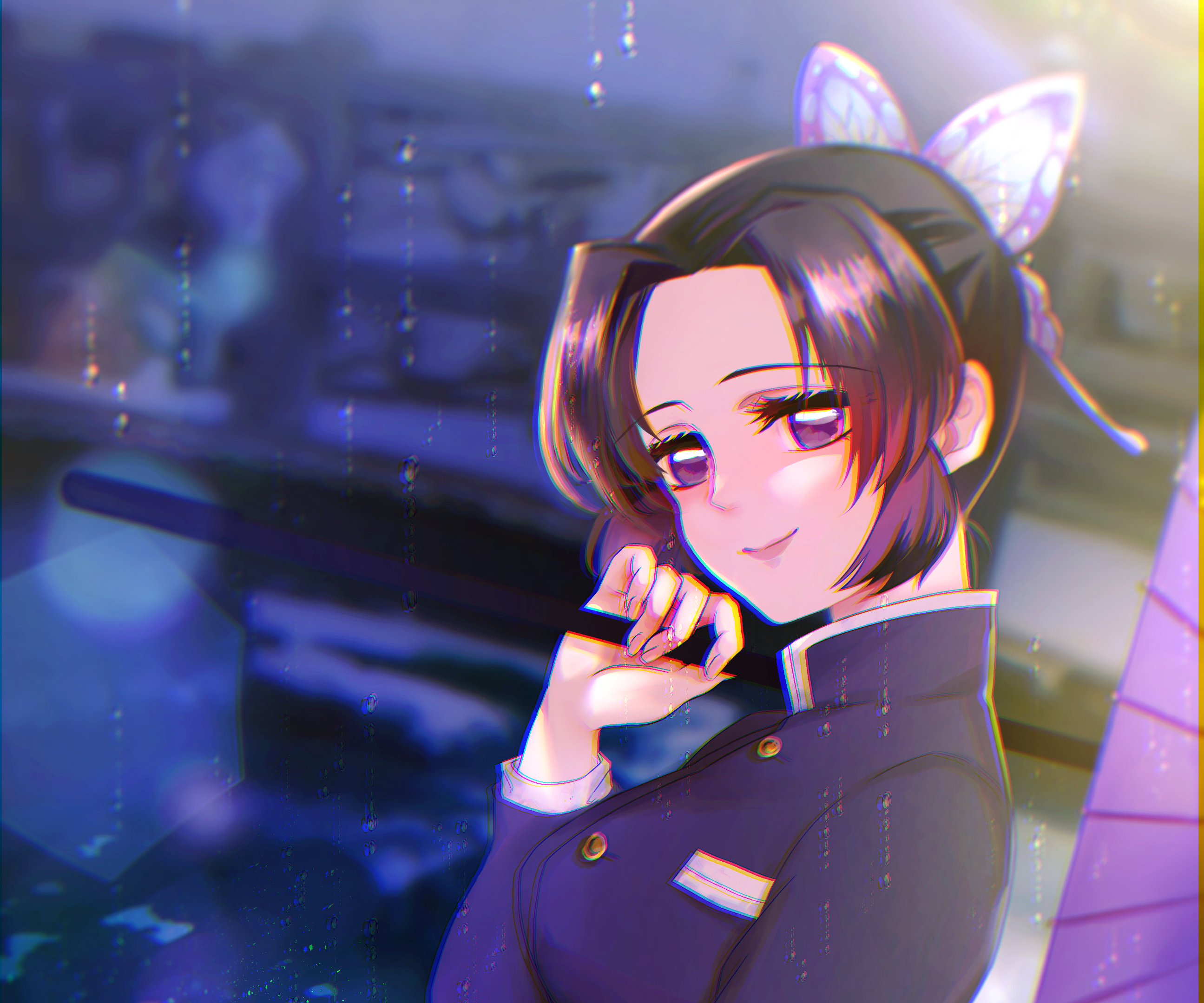 Shinobu Kochou from Demon Slayer: Kimetsu No Yaiba HD Wallpaper