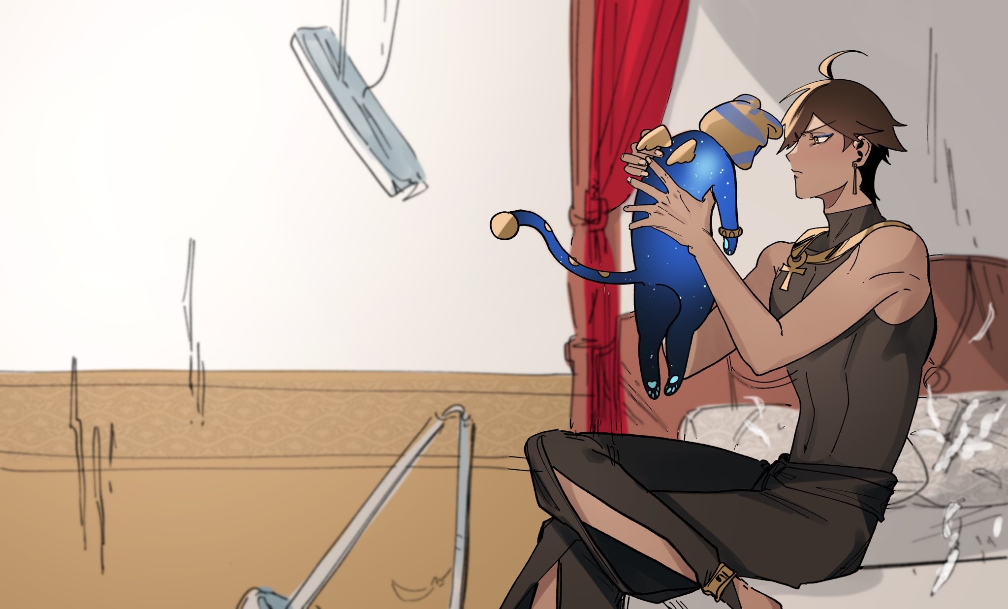 Rider from Fate/Grand Order holding a cat HD Wallpaper