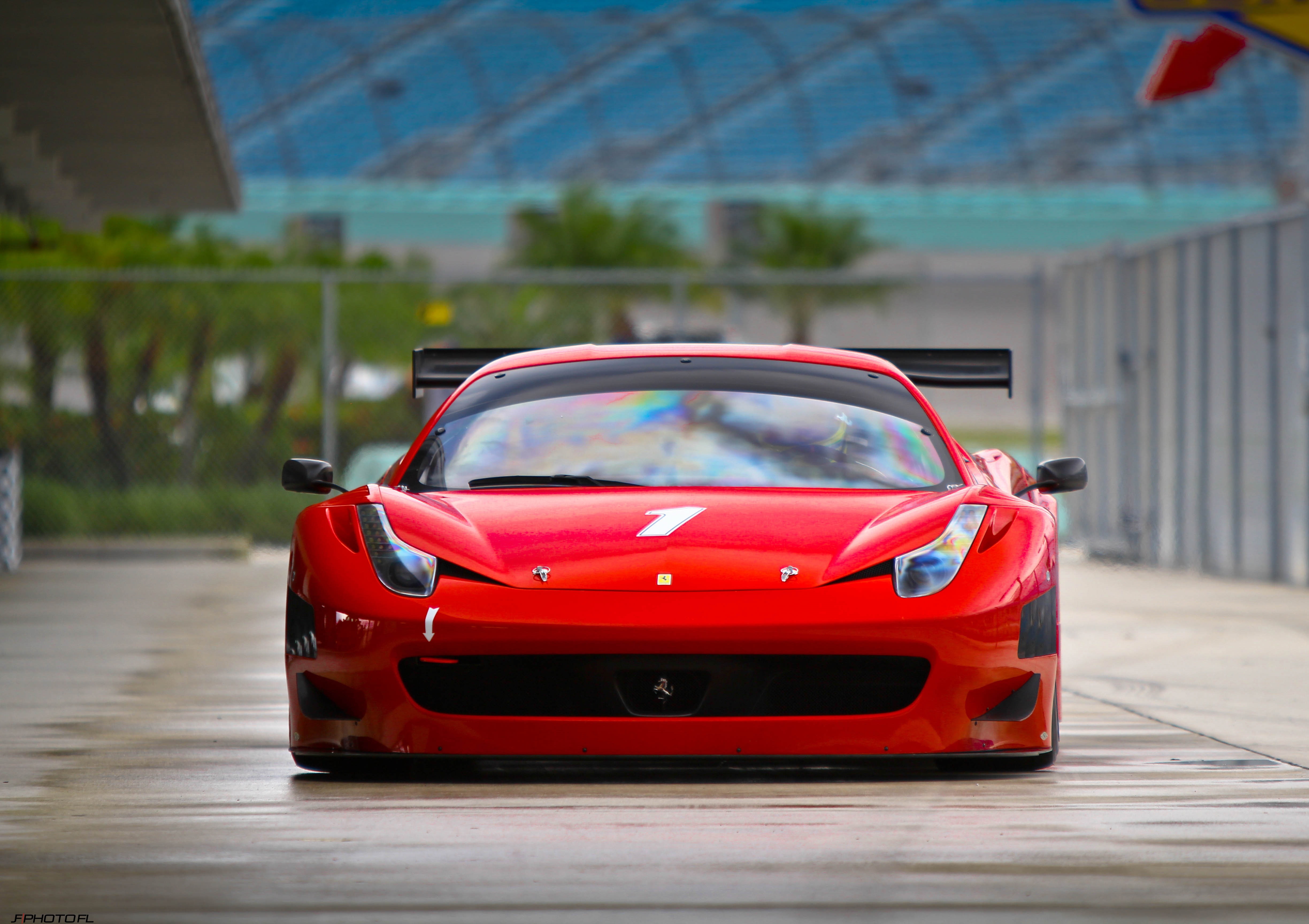 Red Ferrari 458 Italia GT3 race car HD Wallpaper