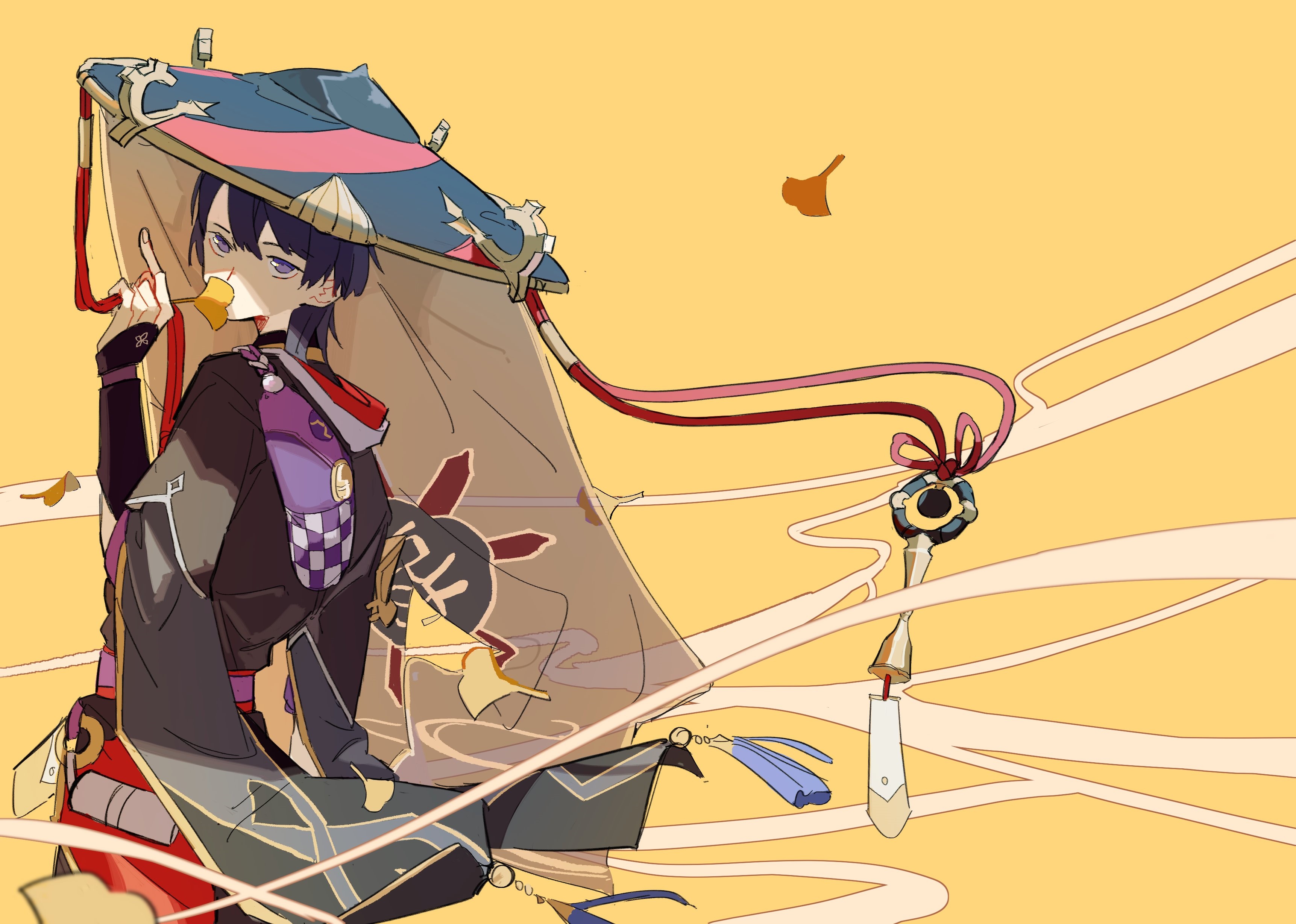 Scaramouche from Genshin Impact with a large hat HD Wallpaper