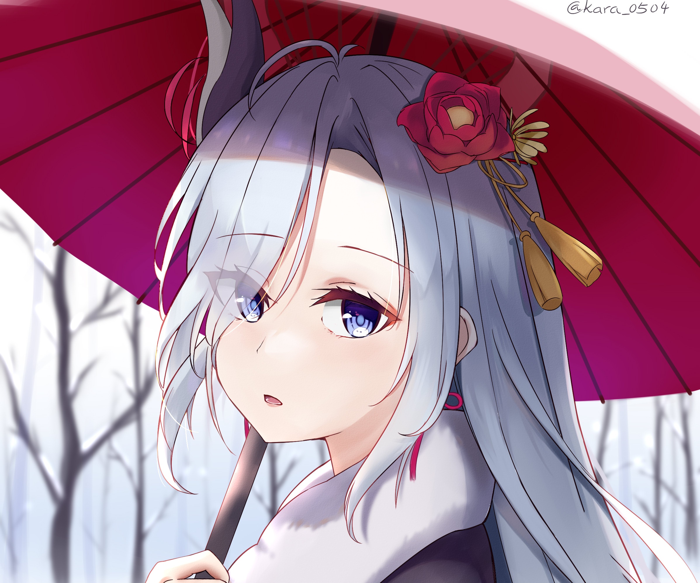 Shenhe from Genshin Impact with umbrella HD Wallpaper