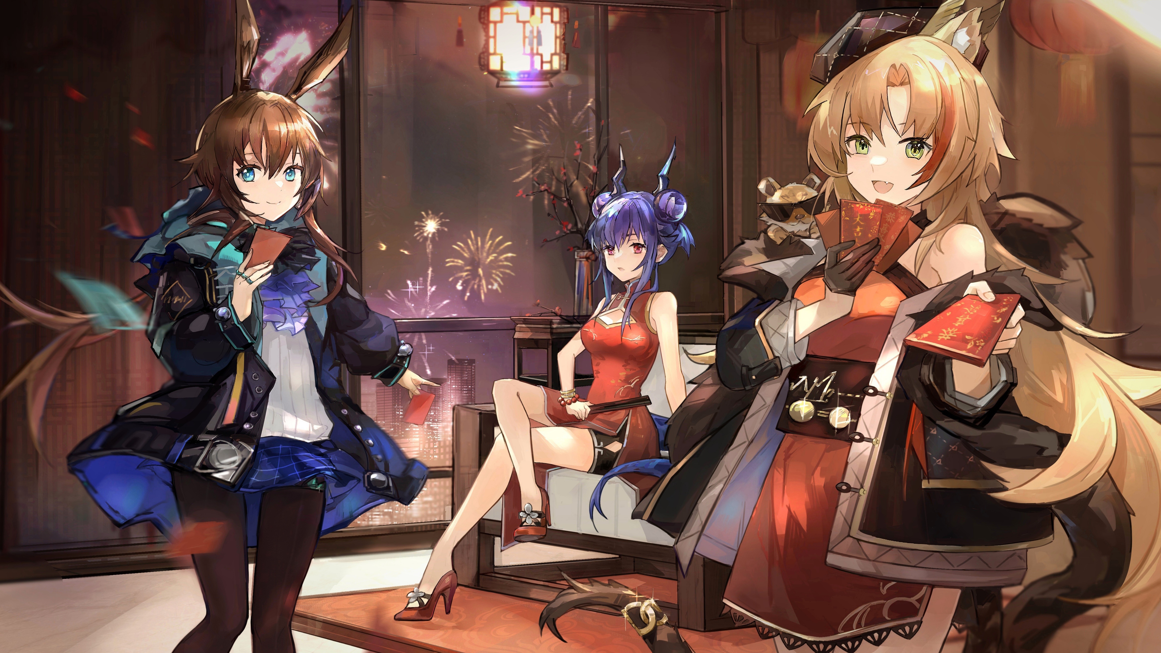 Arknights characters celebrating Lunar New Year HD Wallpaper