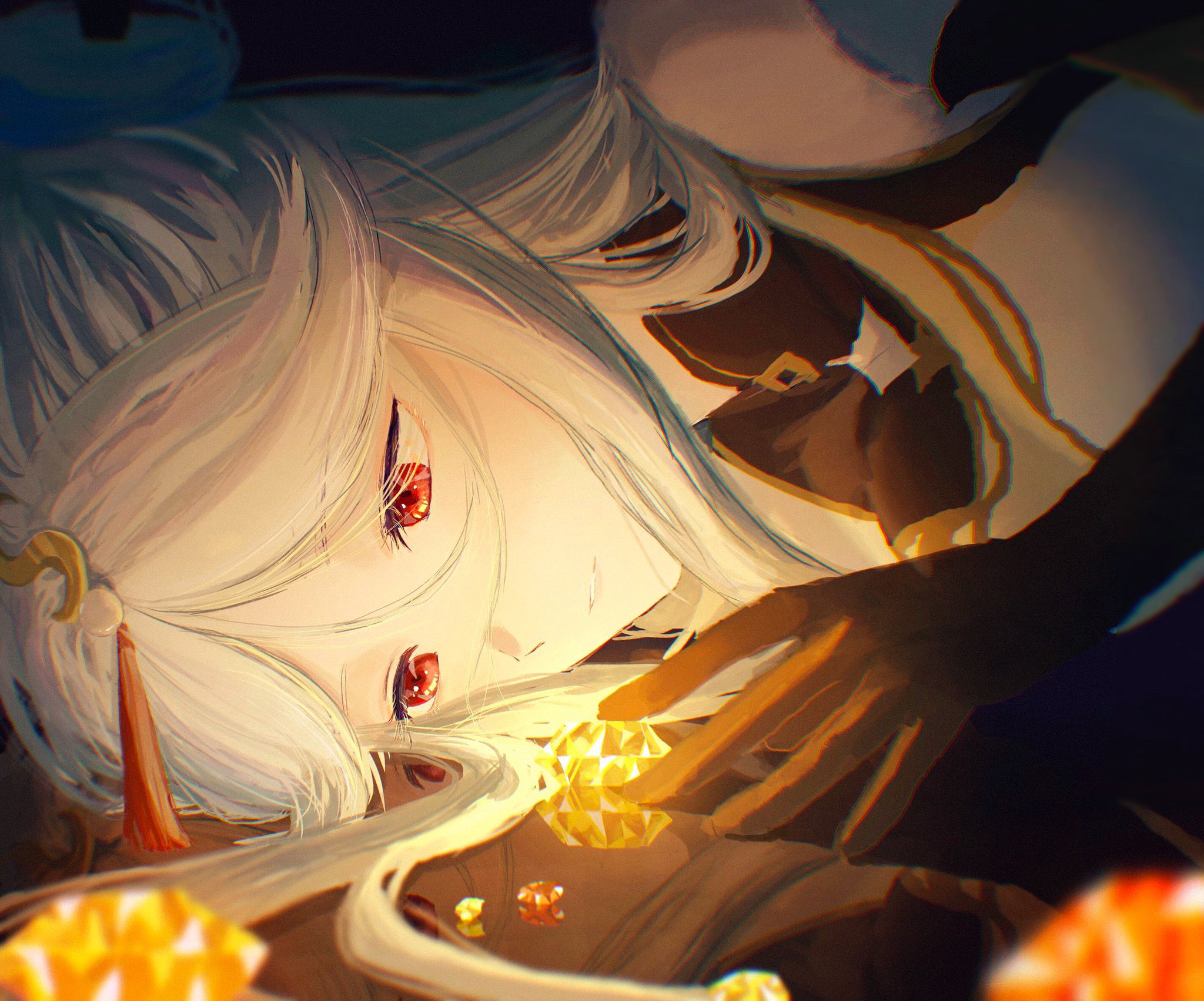 Ningguang from Genshin Impact with gems HD Wallpaper