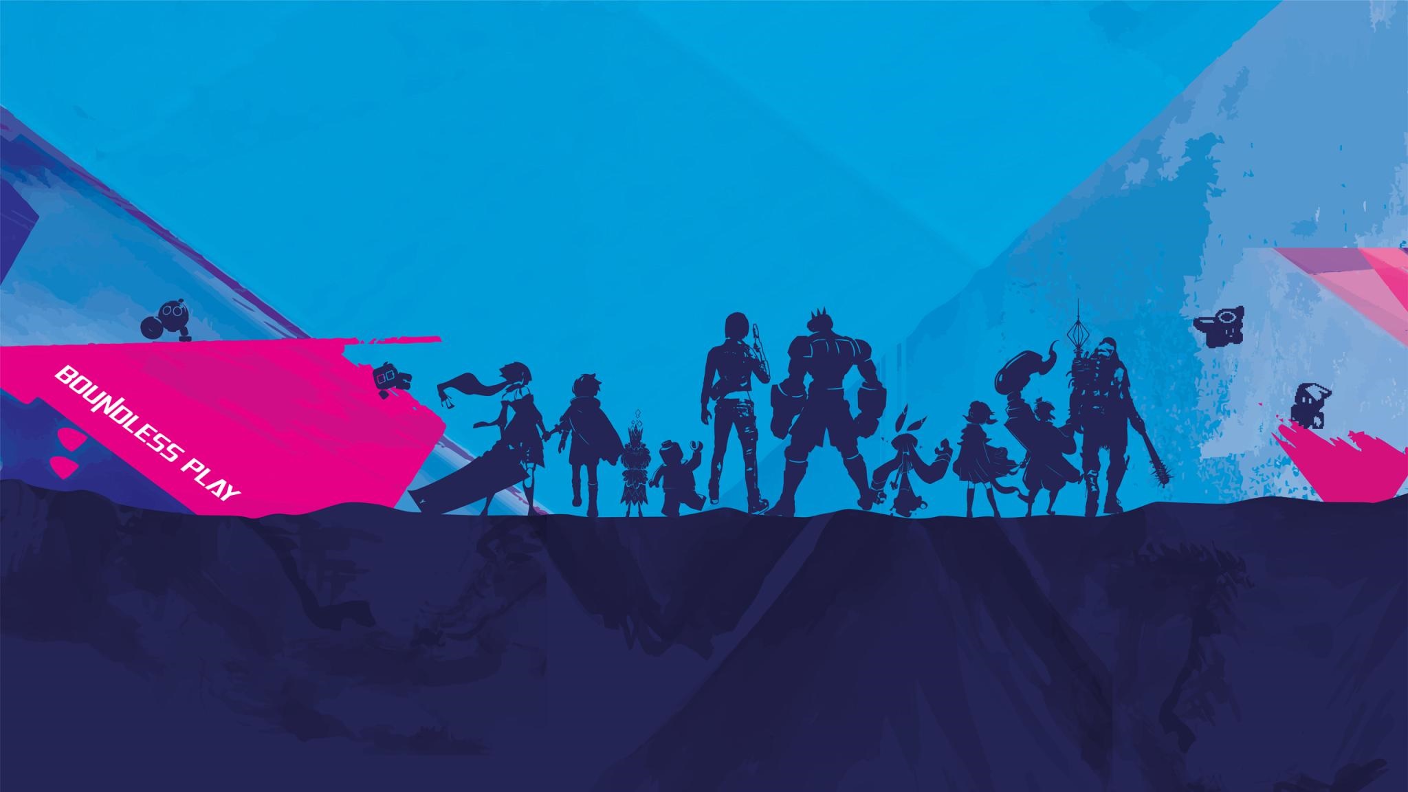 Boundless Play characters silhouette HD Wallpaper