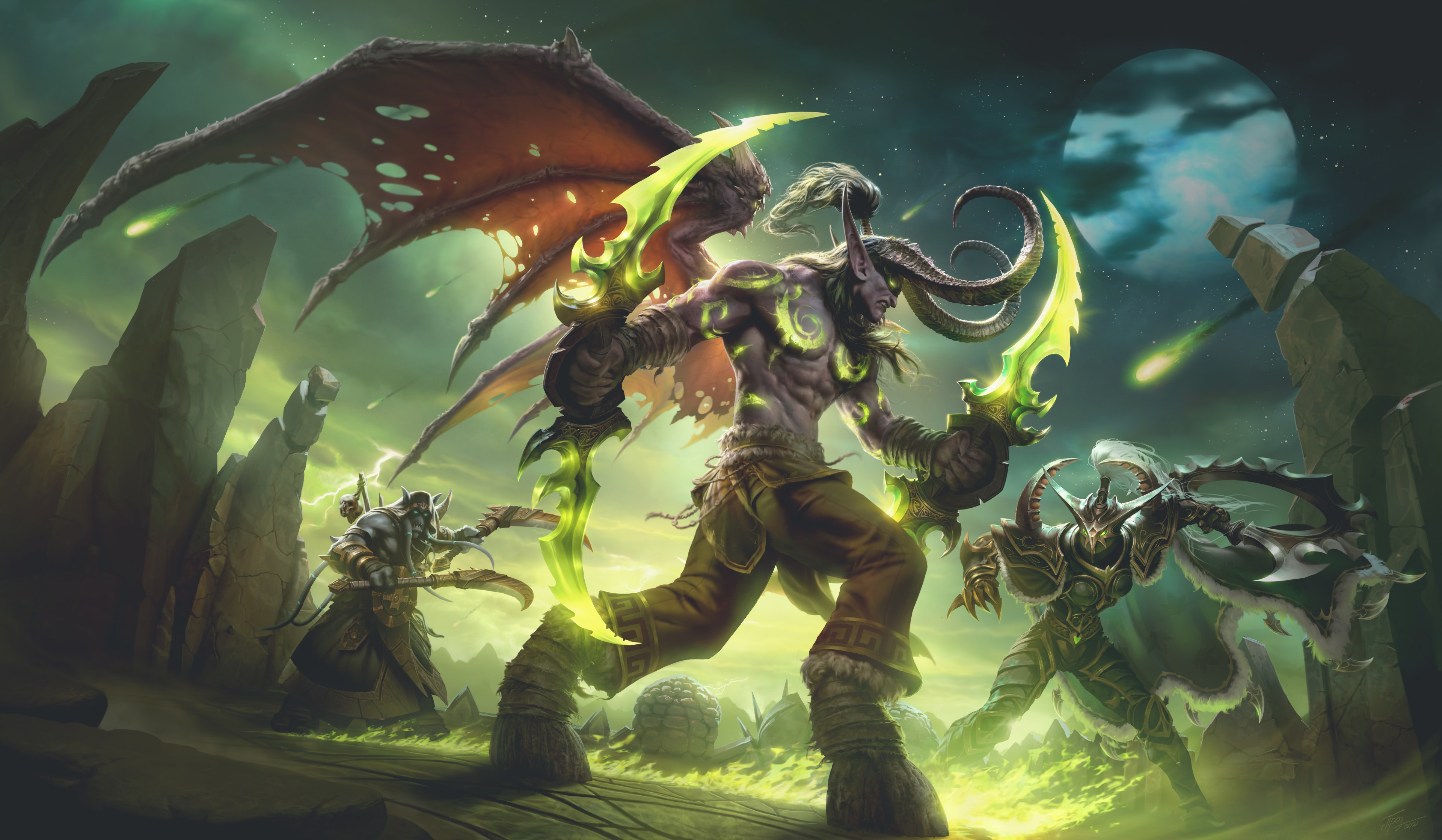 Illidan Stormrage and allies from World of Warcraft HD Wallpaper