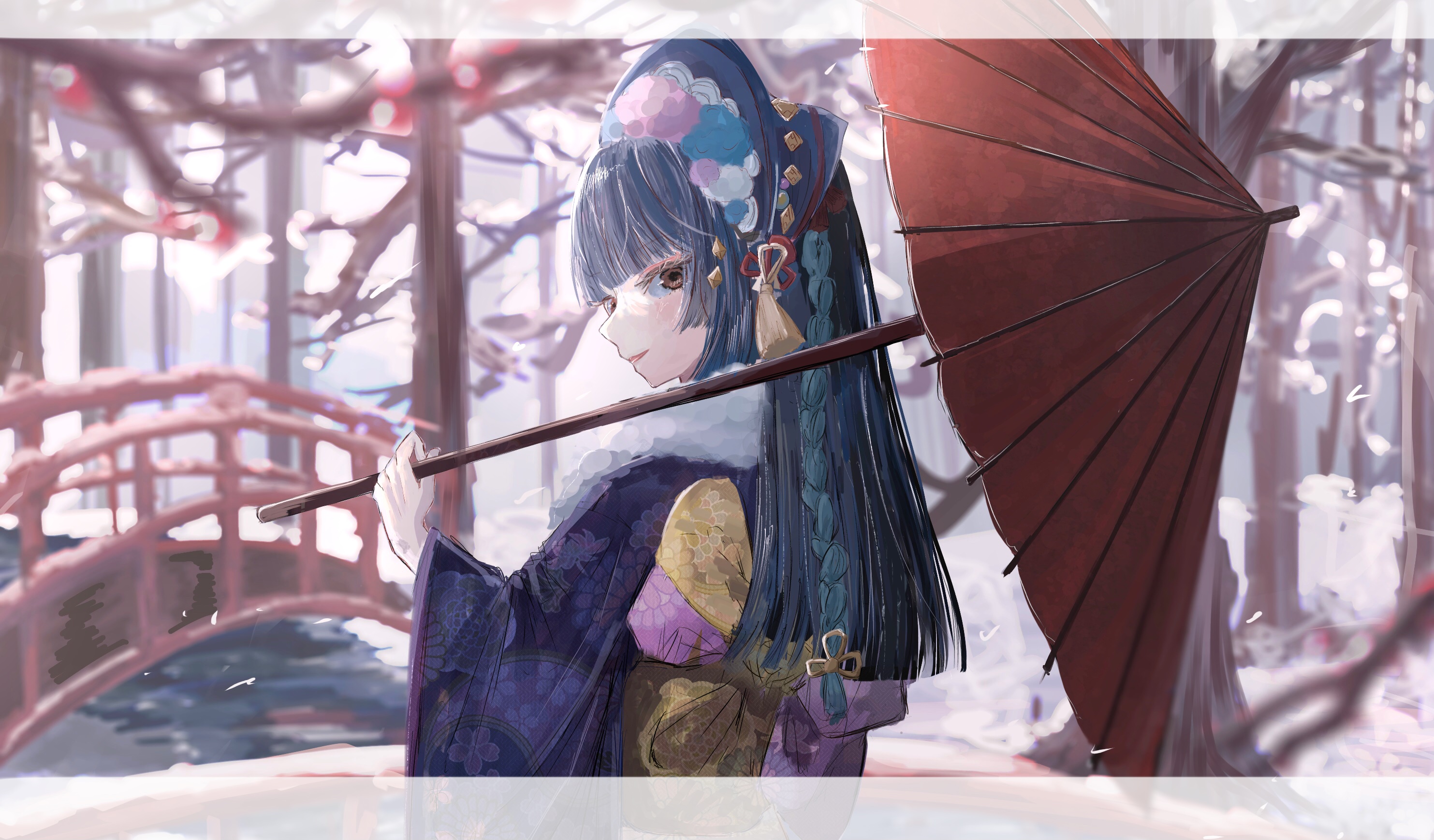 Yun Jin from Genshin Impact in winter HD Wallpaper