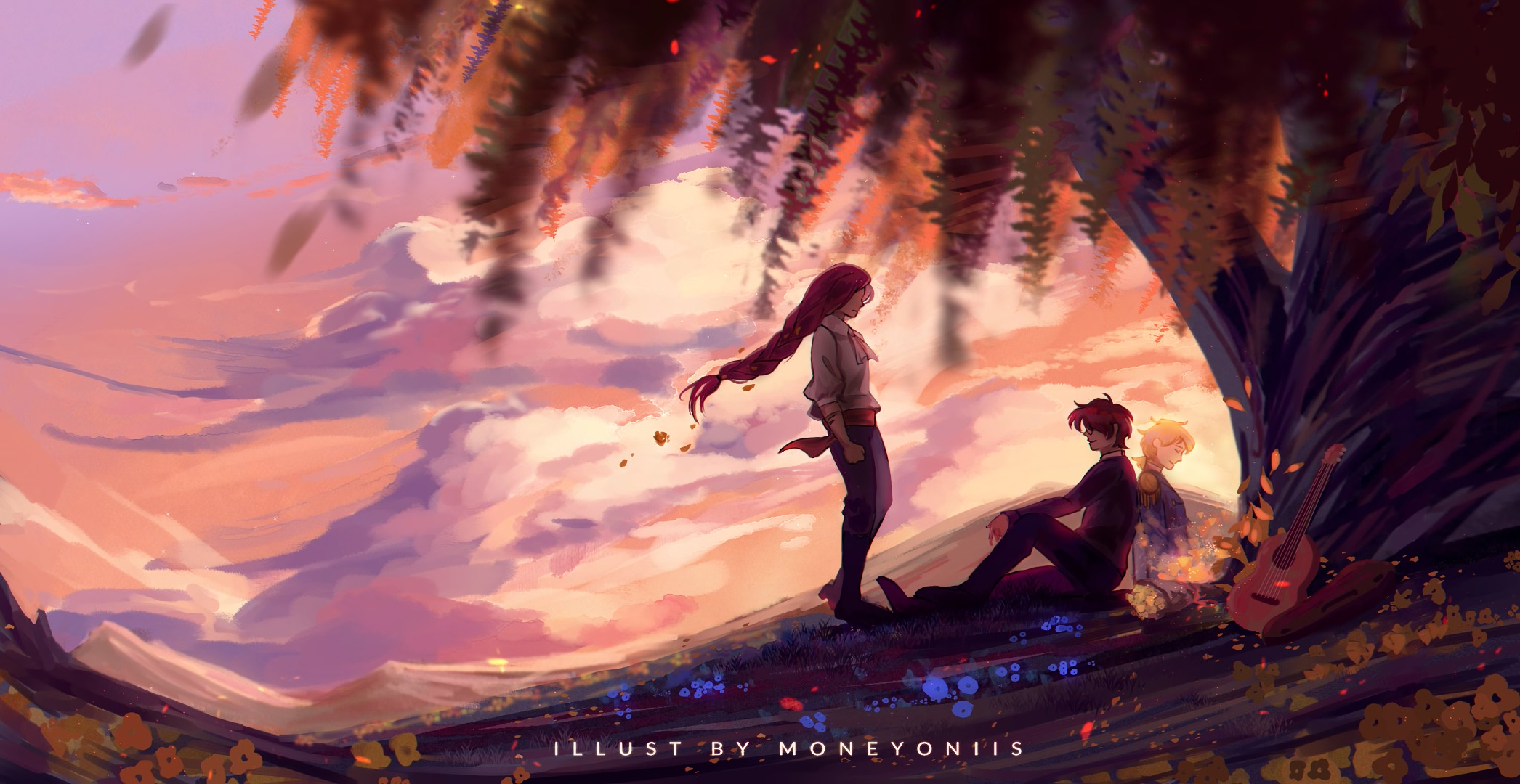 Technoblade and Wilbur Soot under a tree HD Wallpaper