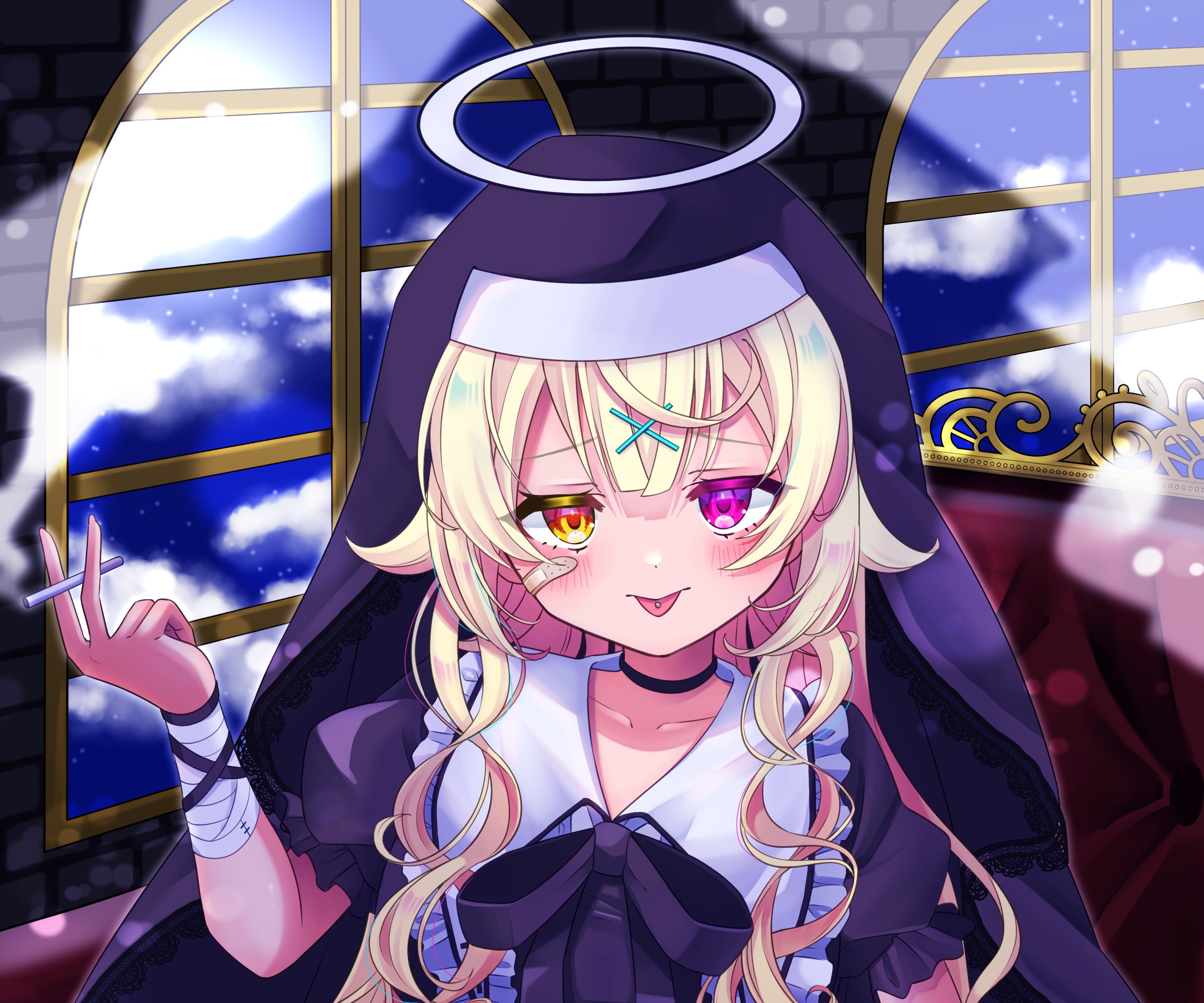 Hoshikawa Sara from Nijisanji smoking HD Wallpaper