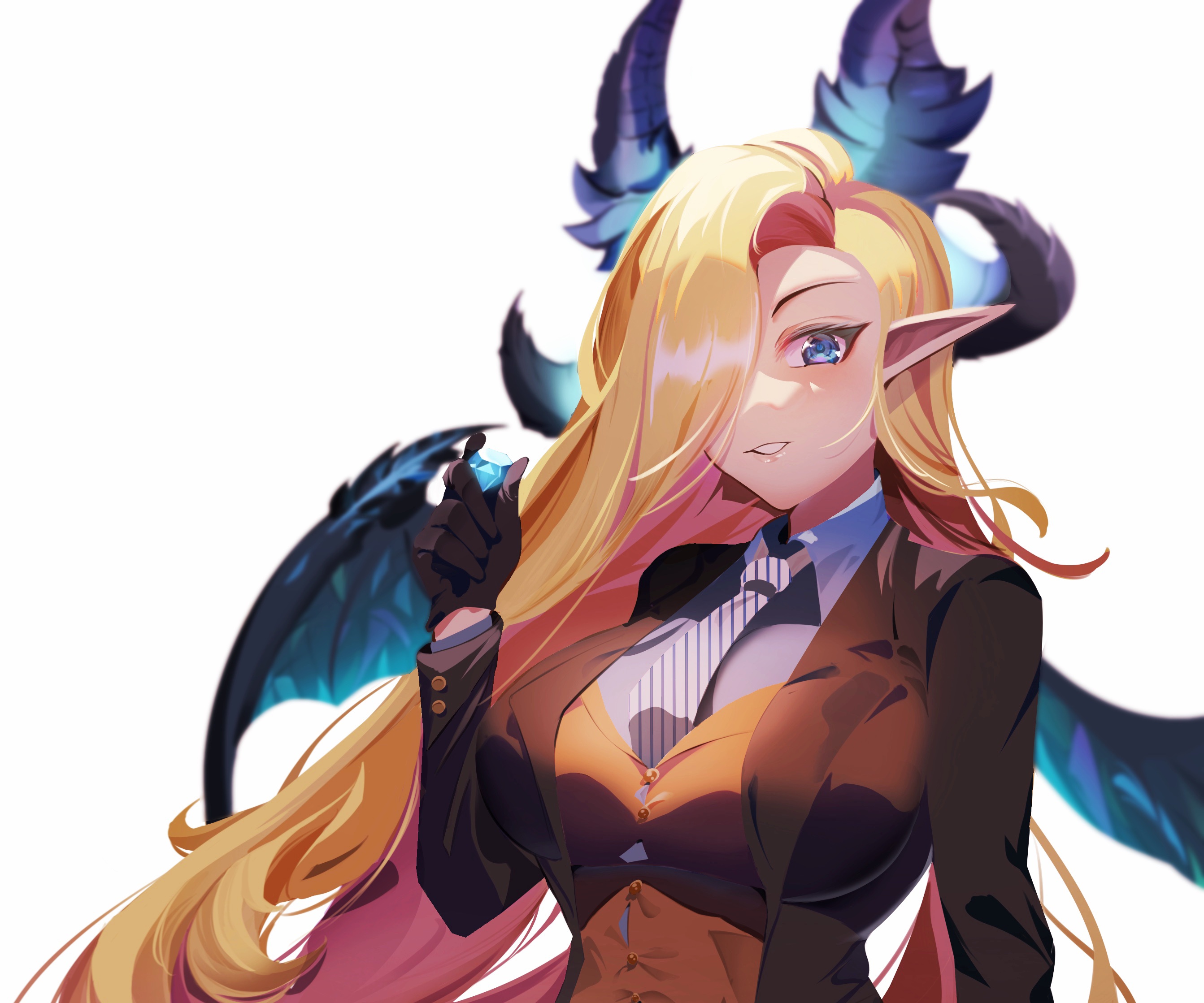 Bianca from Guardian Tales holding a gem HD Wallpaper