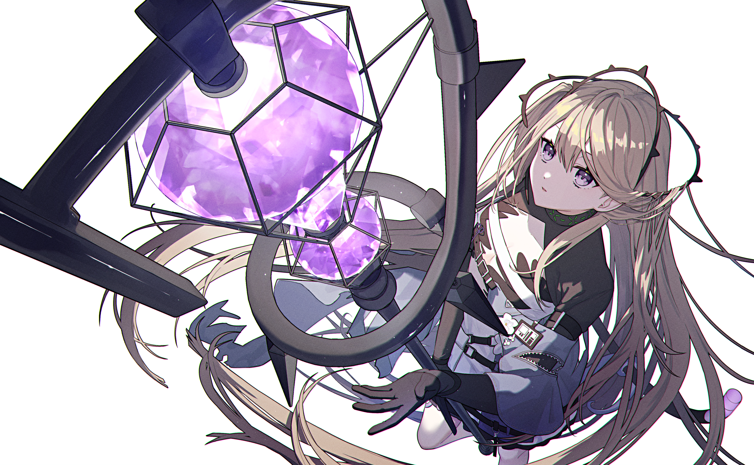 Indigo from Arknights with a crystal lantern HD Wallpaper