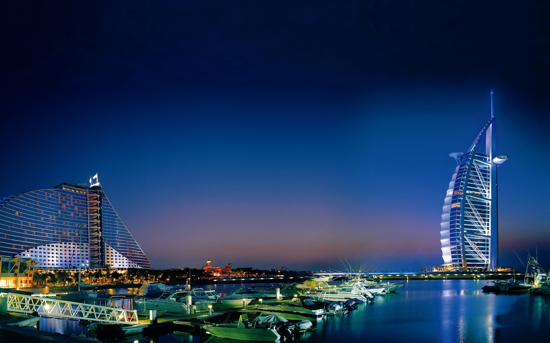 Burj Al Arab and Jumeirah Beach Hotel, Dubai HD Wallpaper