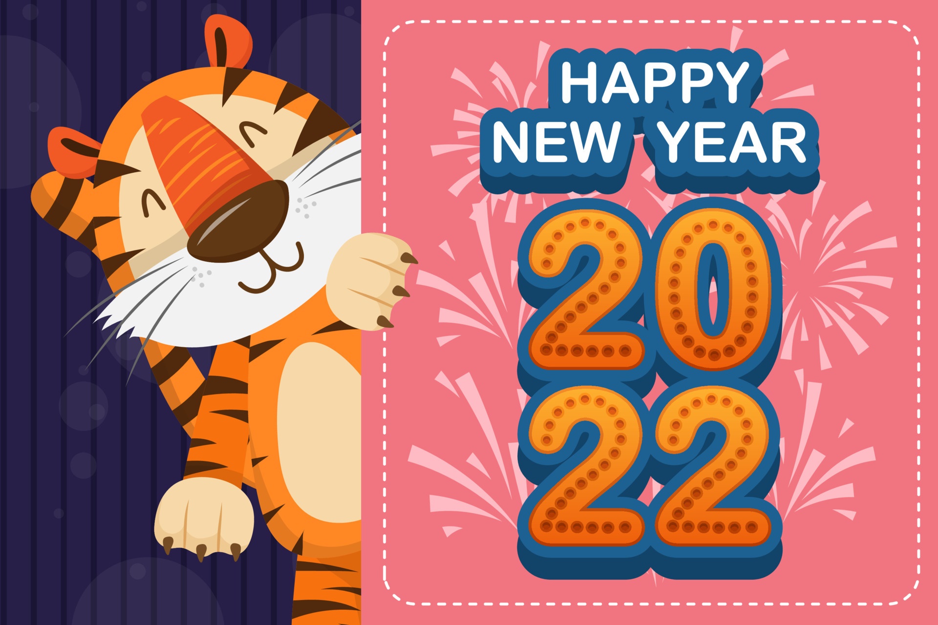 Happy New Year 2022 Year of the Tiger HD Wallpaper