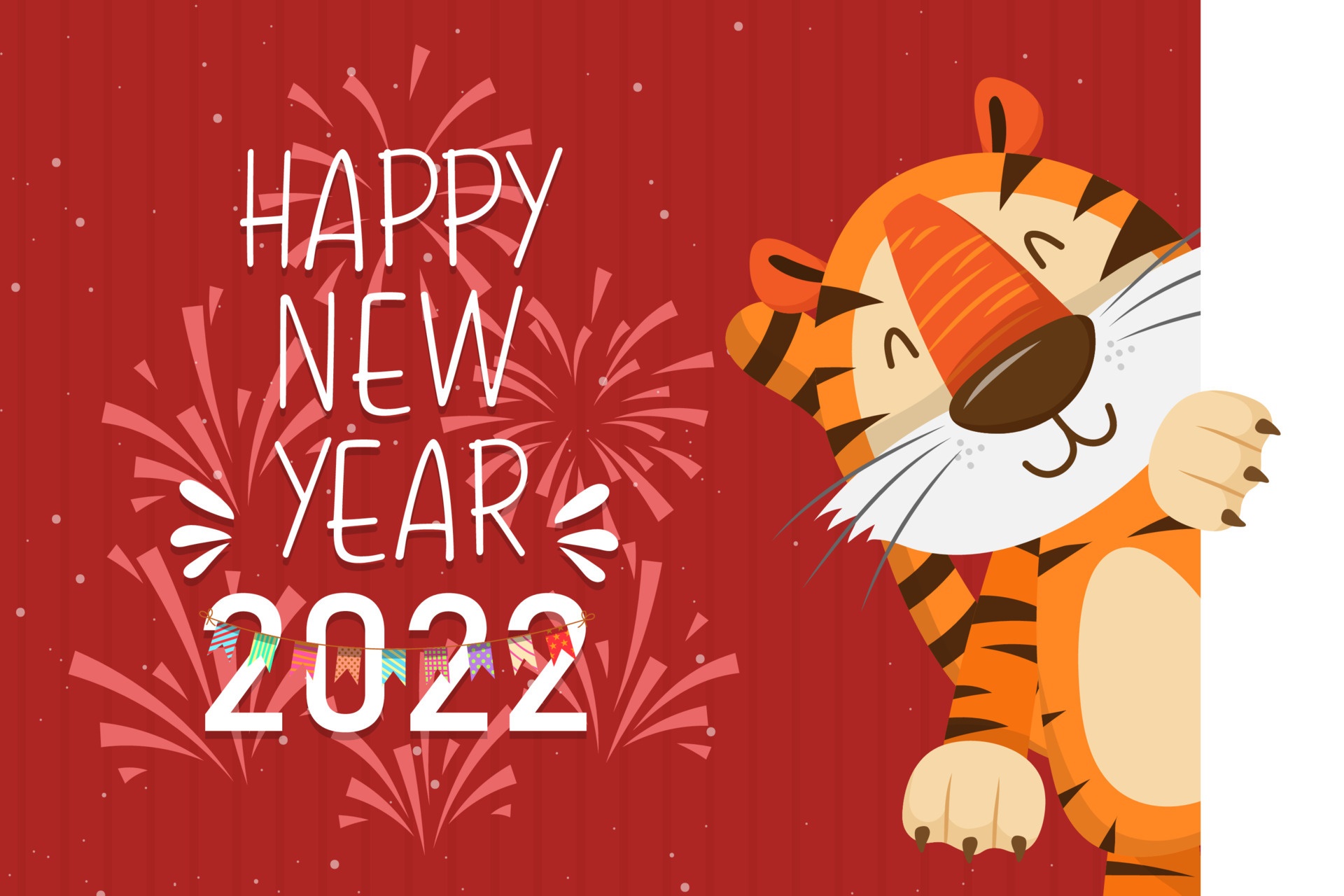 Happy New Year 2022 Year of the Tiger HD Wallpaper