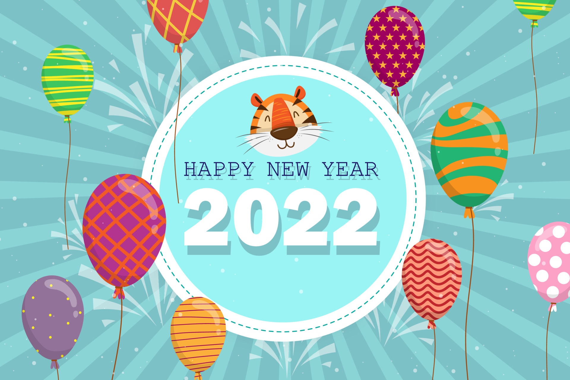 Happy New Year 2022 Year of the Tiger HD Wallpaper