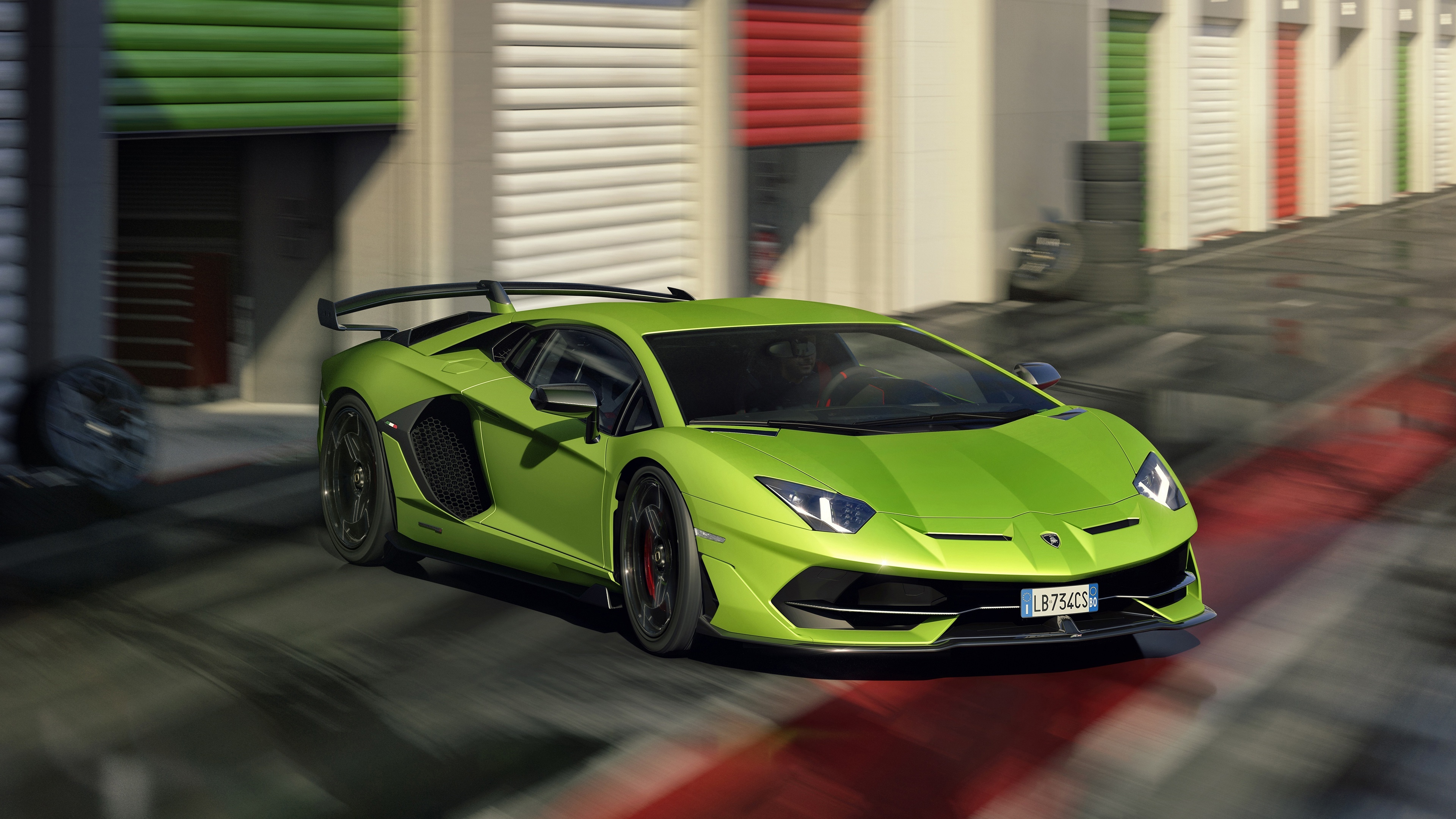 Green Lamborghini Aventador SVJ 4K HD Wallpaper