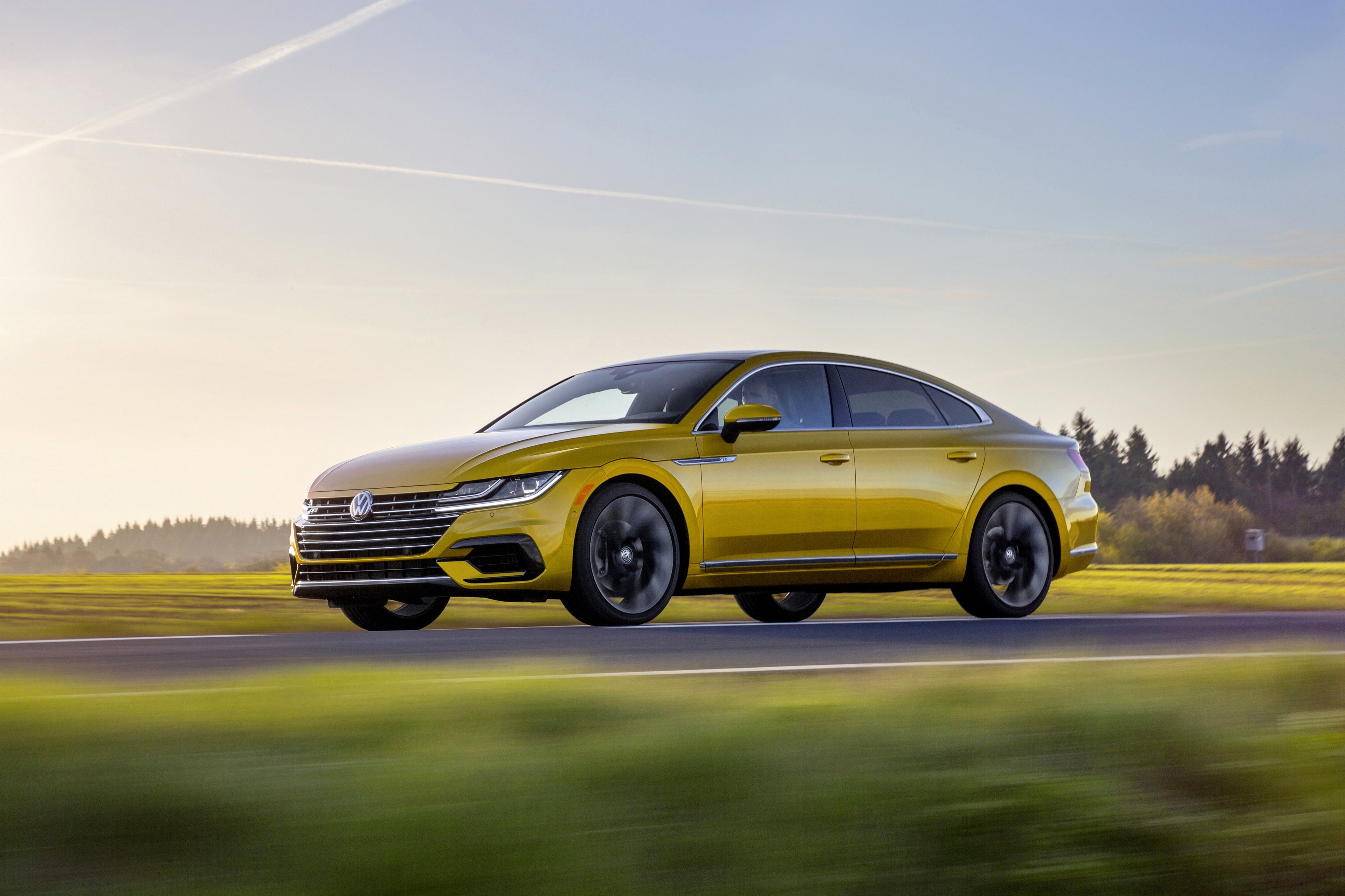 Yellow Volkswagen Arteon R-Line 4K HD Wallpaper