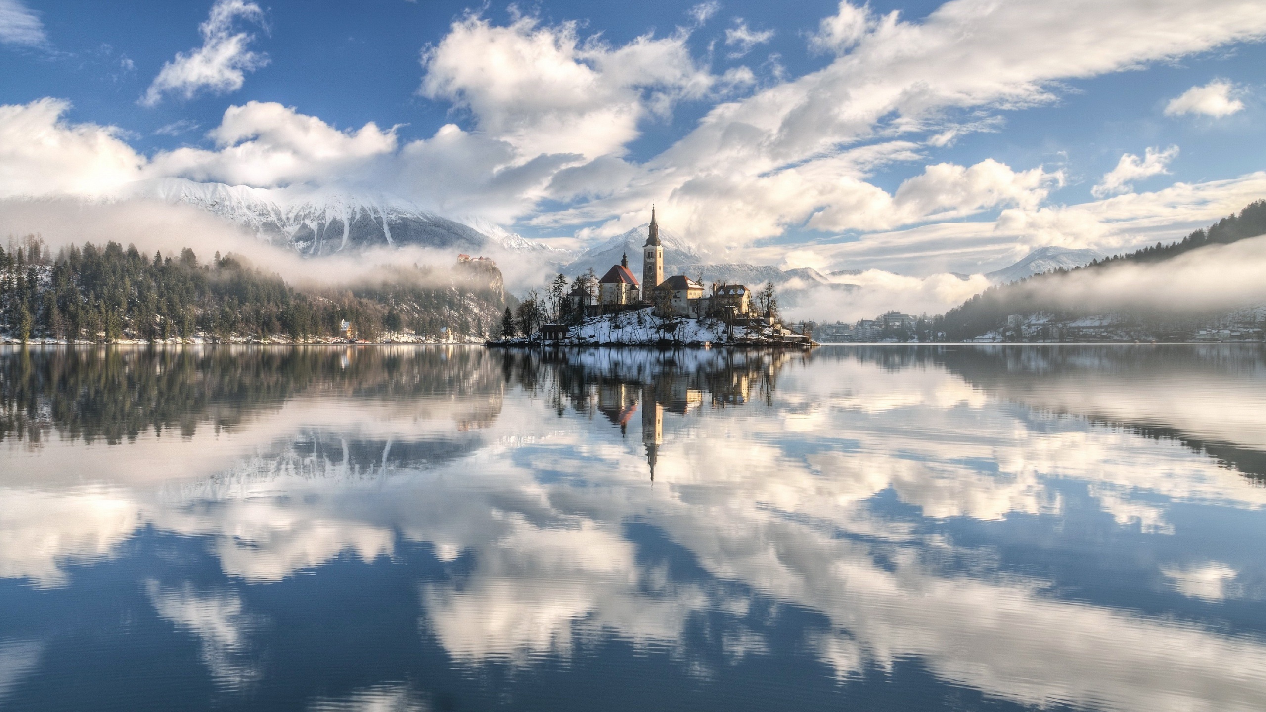 Assumption of Mary Church on Lake Bled, Slovenia HD Wallpaper