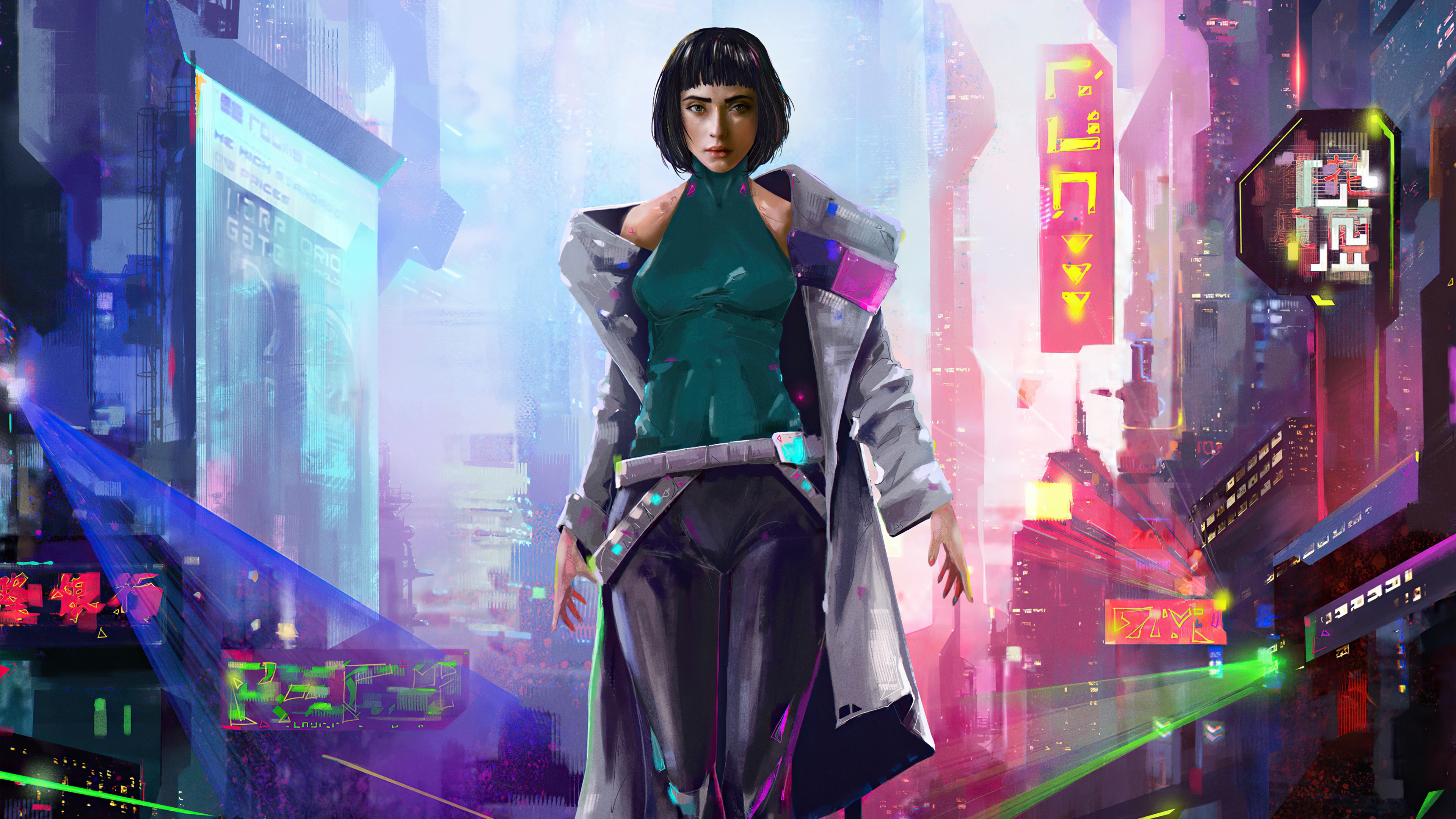 Sci Fi Cyberpunk 4K Futuristic City HD Wallpaper