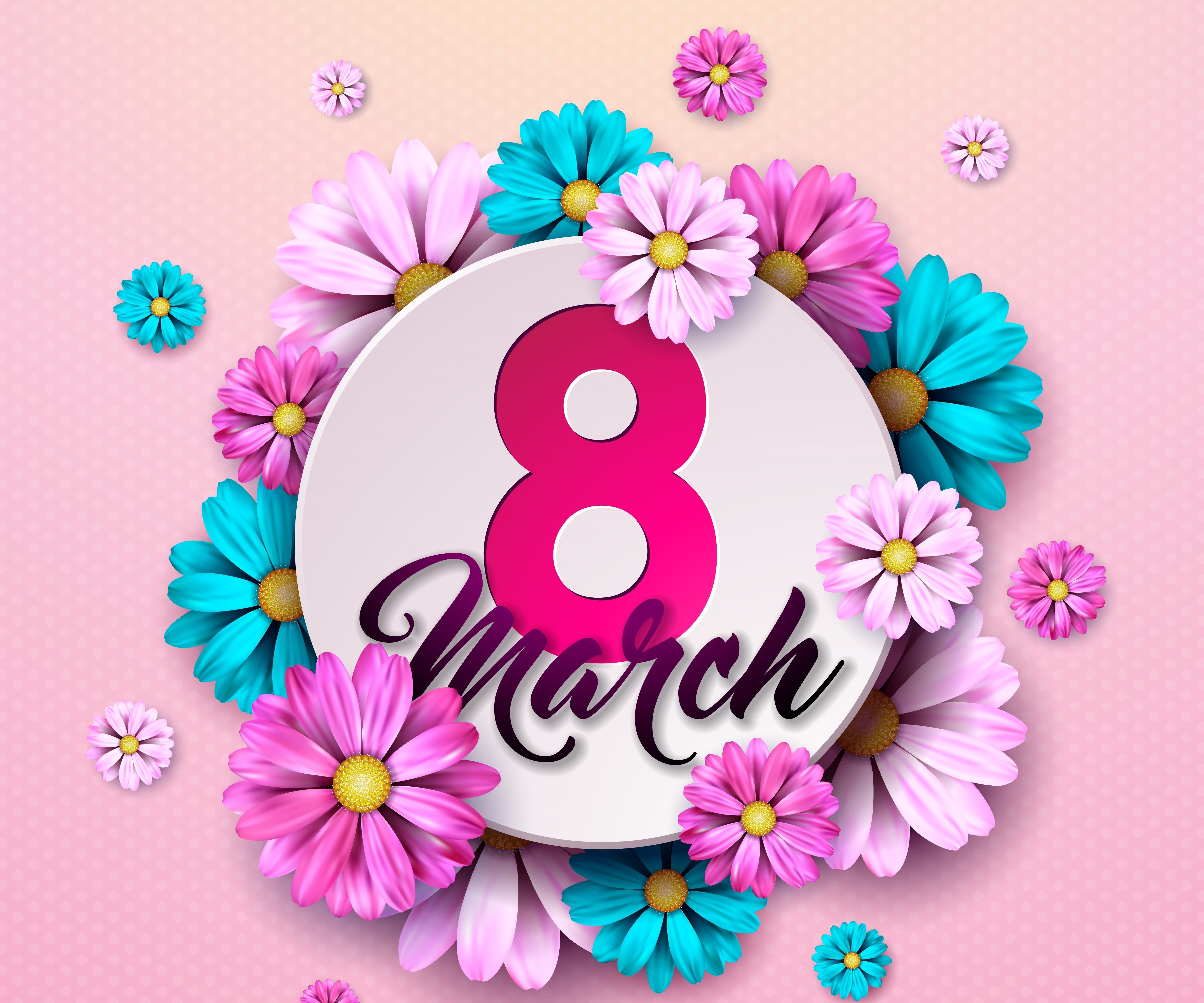 8 March International Women's Day Flowers HD Wallpaper