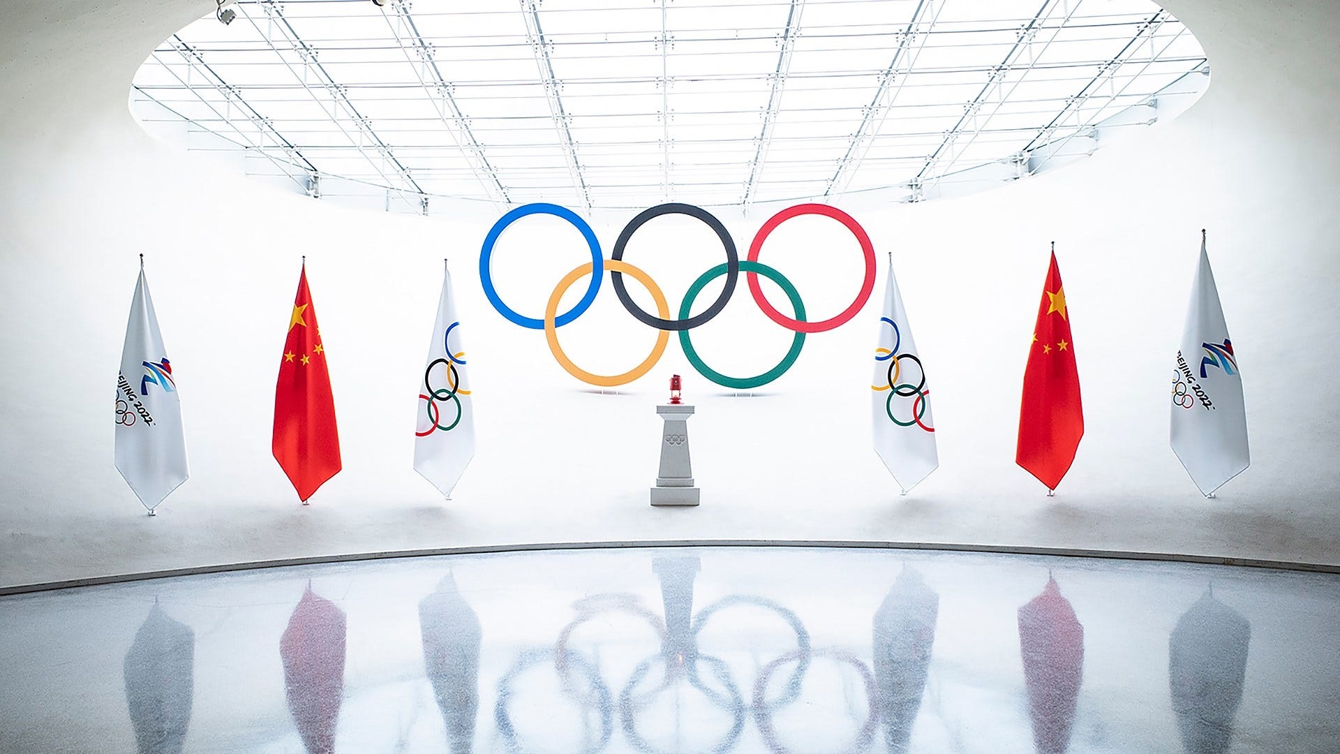 2022 Winter Olympics flags and rings HD Wallpaper